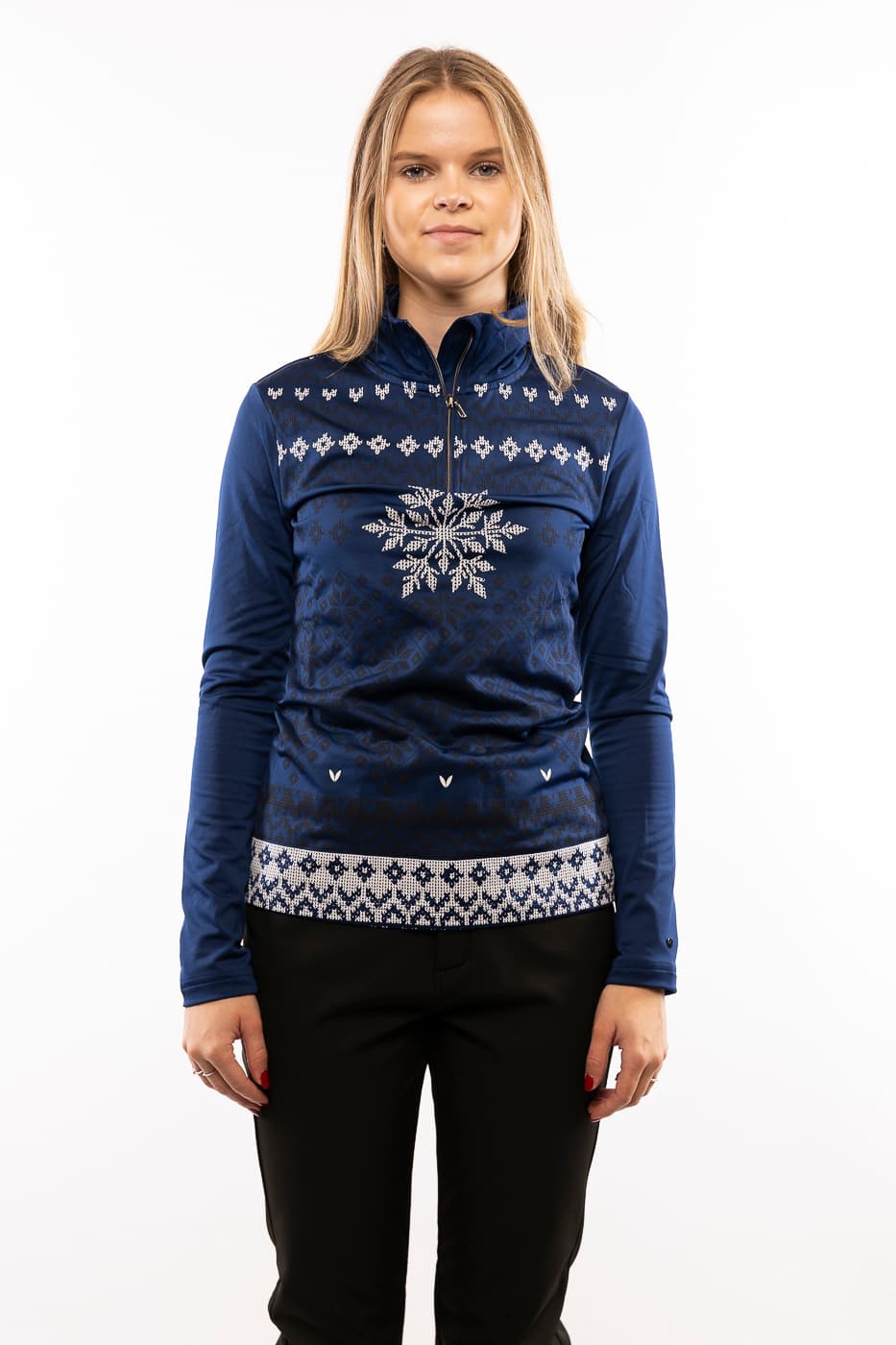 Luhta Hangist Ski Pully Dames Blauw Dessin Xs/34 thumbnail 4