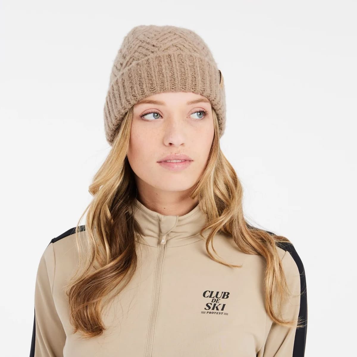 Protest Prtprue 1/4 Zip Ski Pully Dames Beige L/40 thumbnail 2