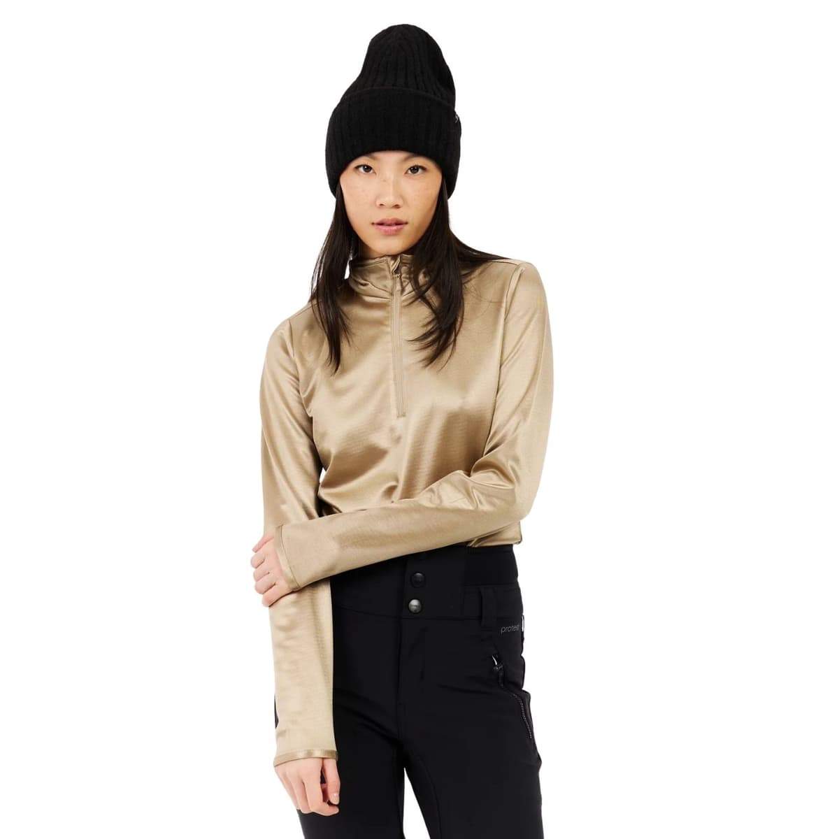 Protest Prtlaga 1/4 Zip Ski Pully Dames Goud Xl/42 thumbnail 6