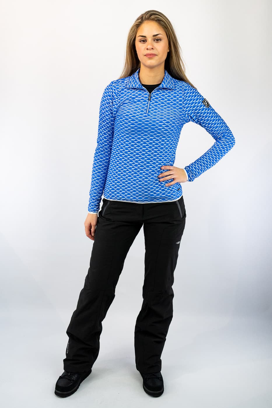 Falcon Anita Ski Pully Dames Blauw Dessin L/40. thumbnail 3