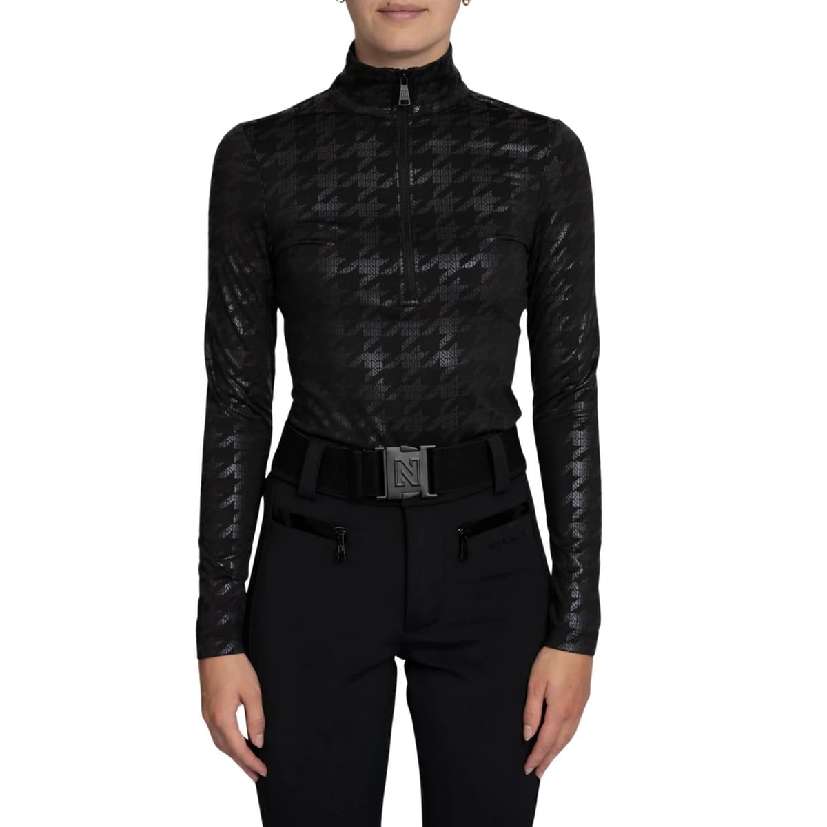 Nikkie Sportswear Geo Logo Ski Pully Dames Zwart L/40 thumbnail 2