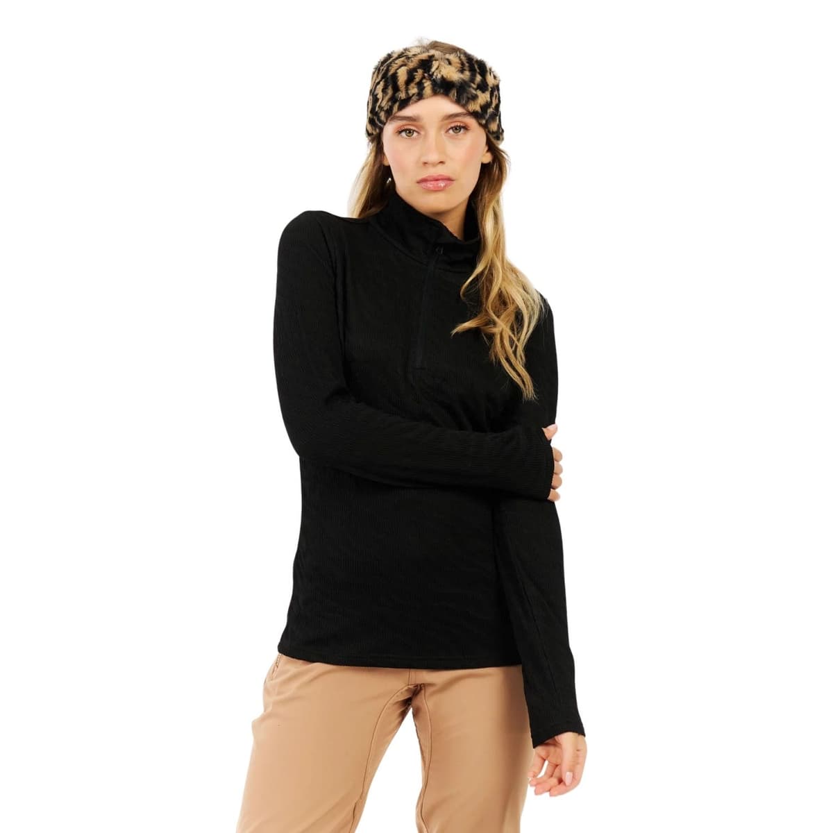 Protest Prtshirley 1/4 Zip Ski Pully Dames Zwart L/40 thumbnail 3