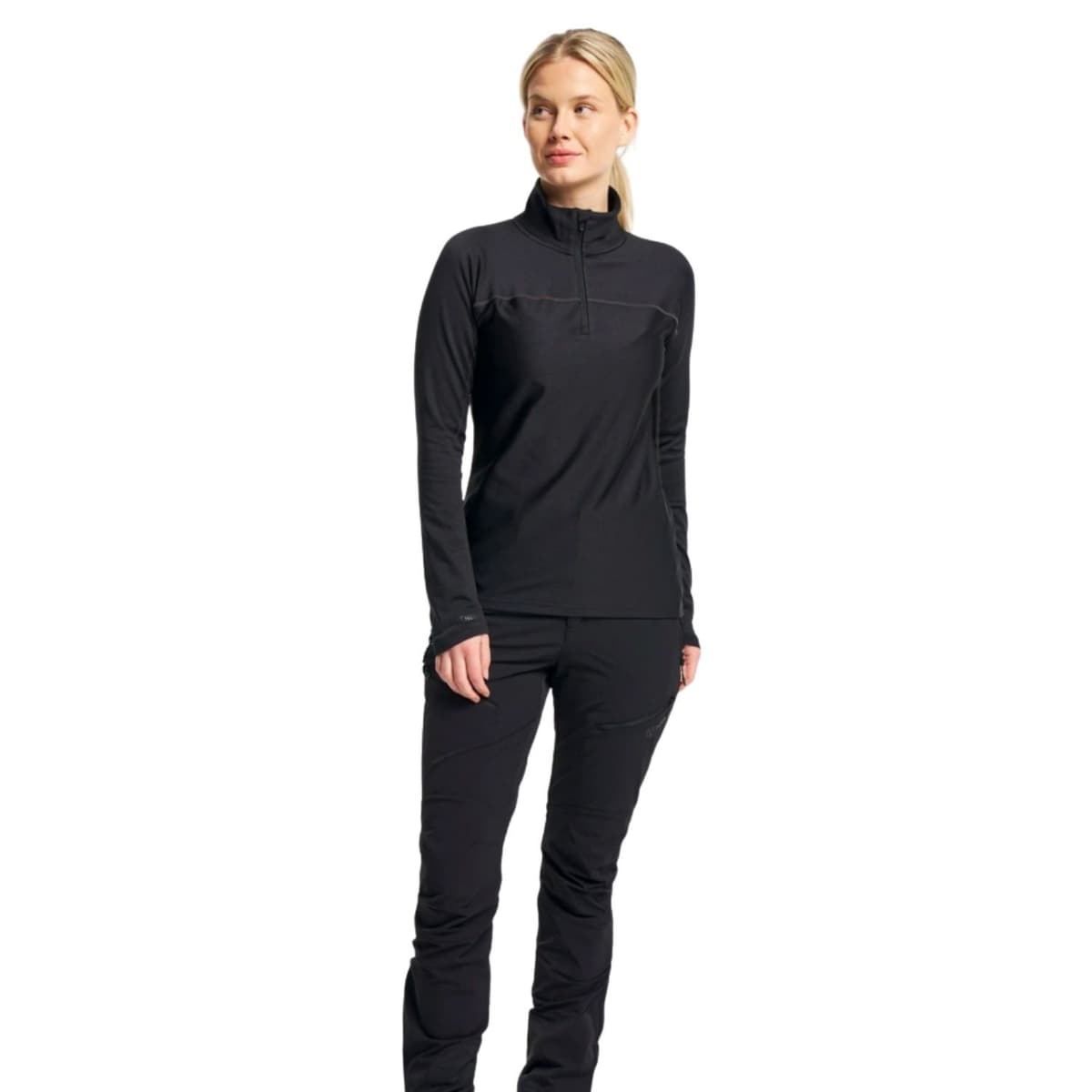Tenson Txlite Base Half Zip Ski Pully Dames Zwart M/38 thumbnail 2
