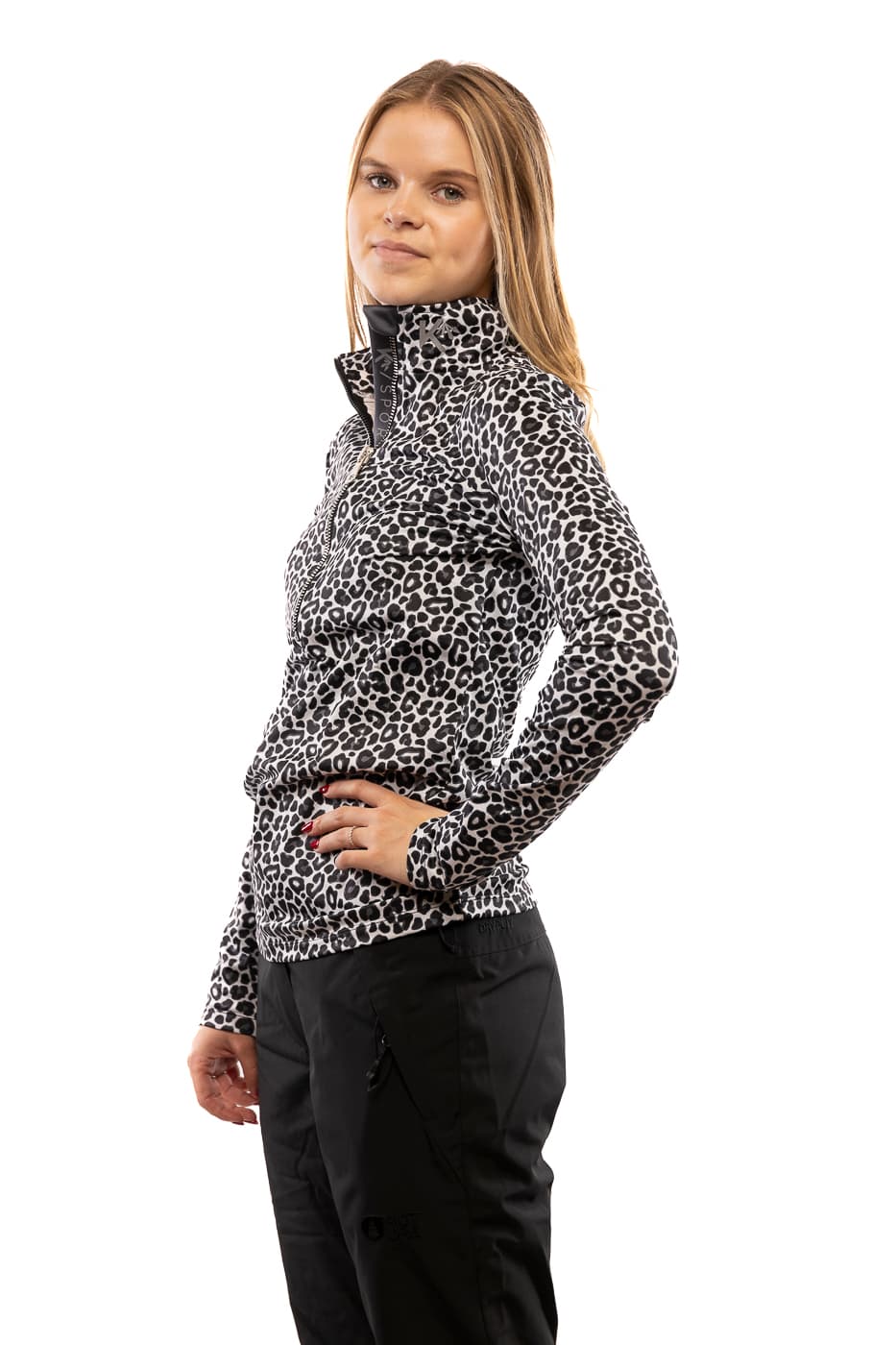 Kou Panter Ski Pully Dames Zwart Dessin Xs/34 thumbnail 3