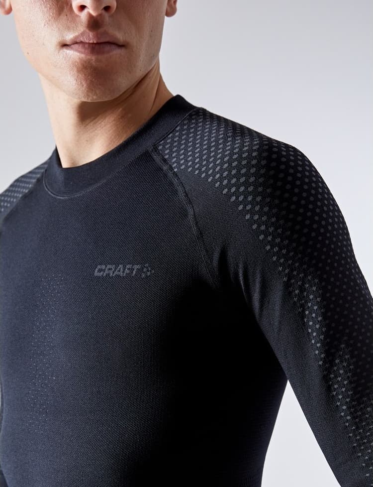 Craft Warm Intensity Thermoshirt Heren Lange Mouw Zwart Dessin S thumbnail 2