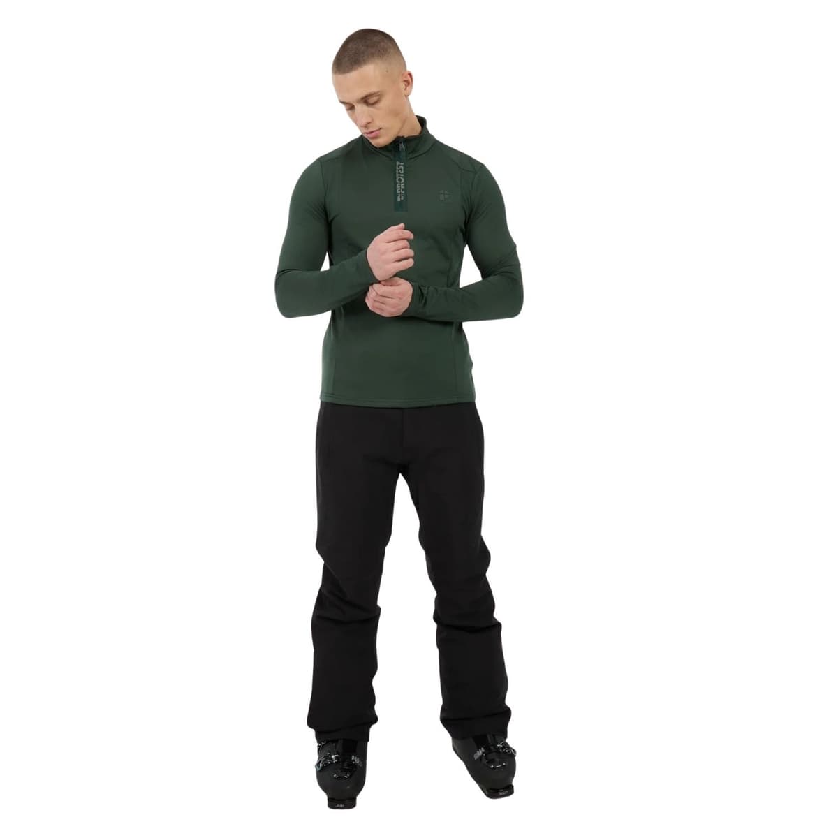 Protest Rewill 1/4 Zip Skipully Heren Donkergroen S thumbnail 4