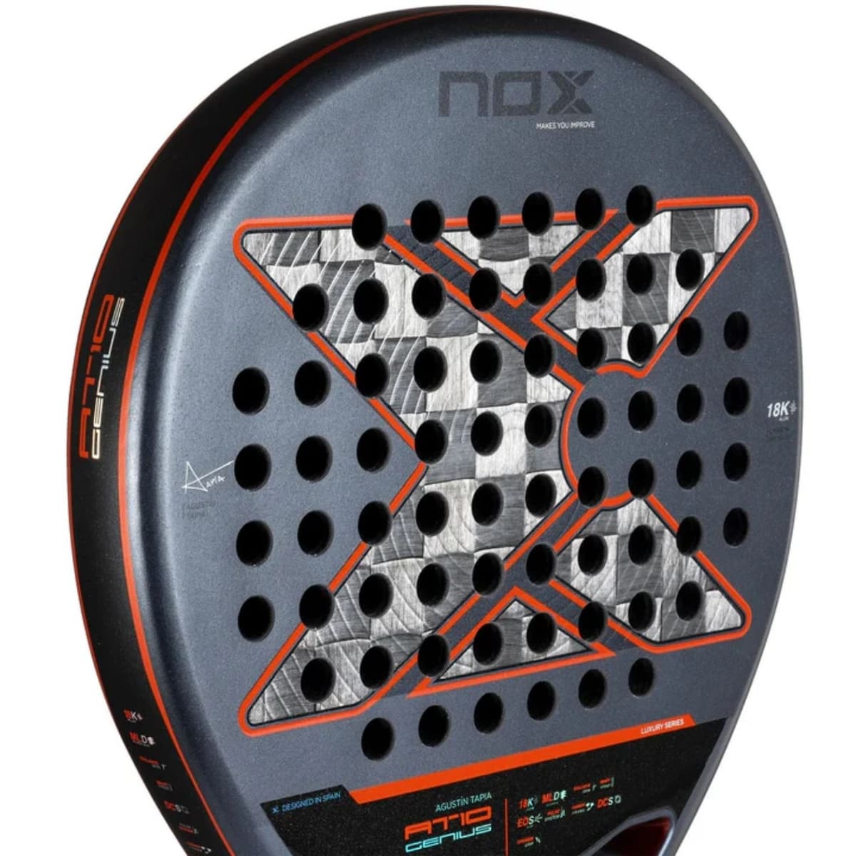 Nox At10 Genius 18k Padelracket Competitie Grijs 1 thumbnail 5
