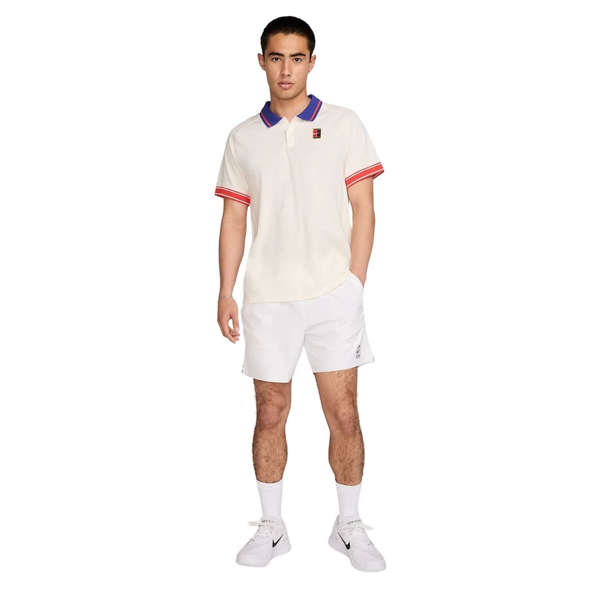 Nike Court Herritage Tennis Polo Heren Beige S thumbnail 2