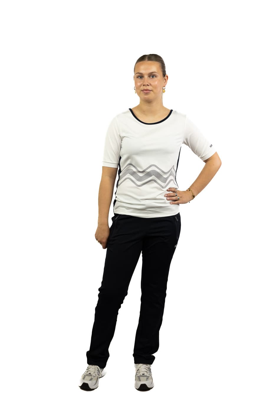 Sjeng Sports Ise Tennis Polo Dames Wit Dessin L/40