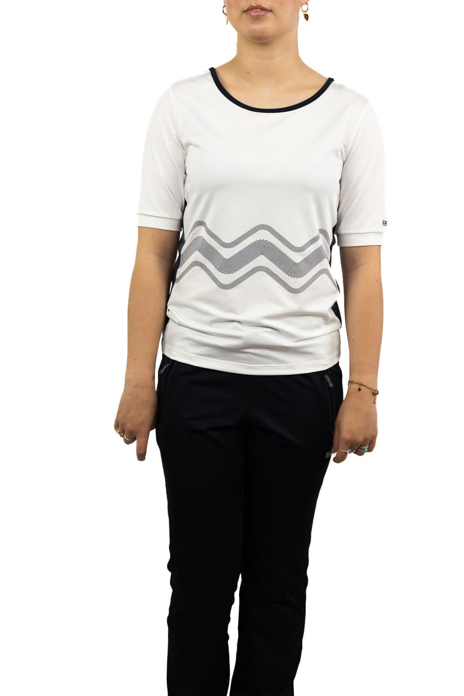 Sjeng Sports Ise Tennis Polo Dames Wit Dessin L/40 thumbnail 3