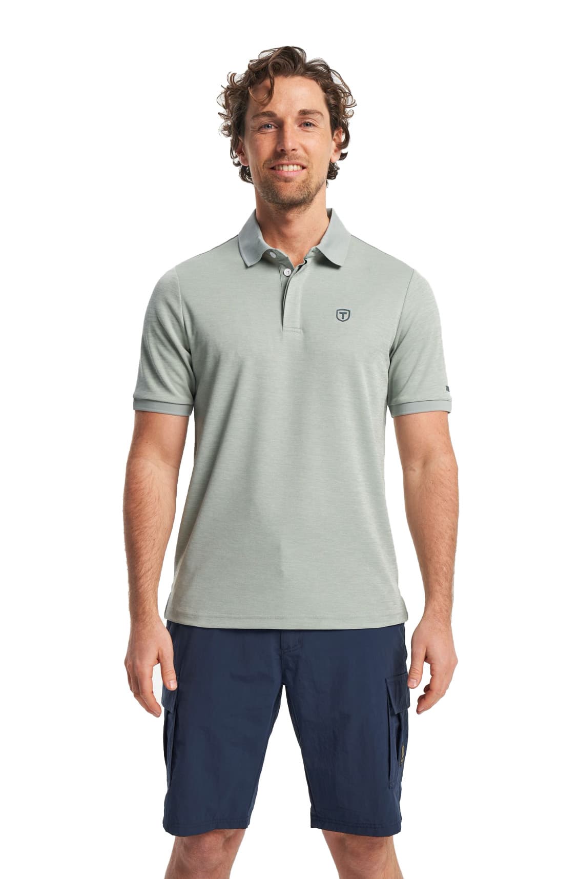 Tenson Txlite Melange Polo Heren Grijs 2xl