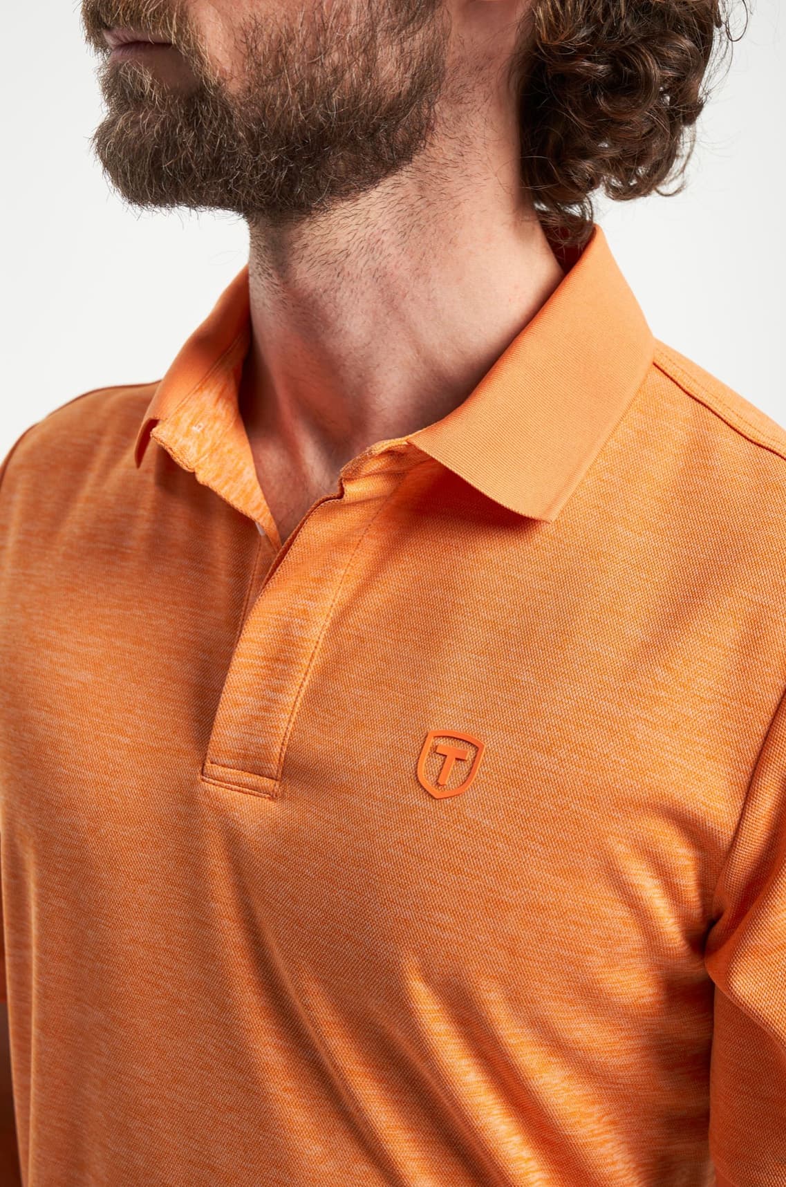 Tenson Txlite Melange Polo Heren Oranje Xl thumbnail 2