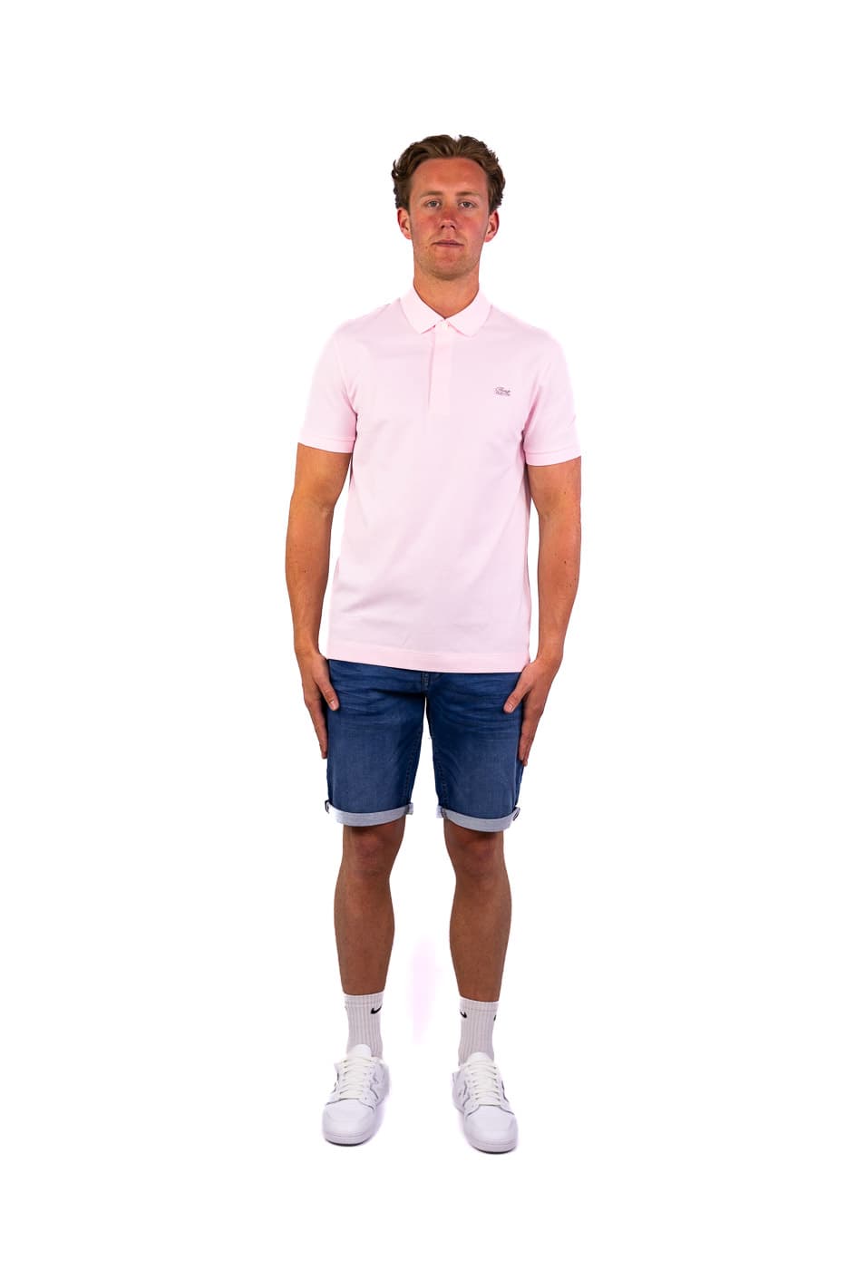 Lacoste 1hp3 S/s Polo Heren Roze S thumbnail 5