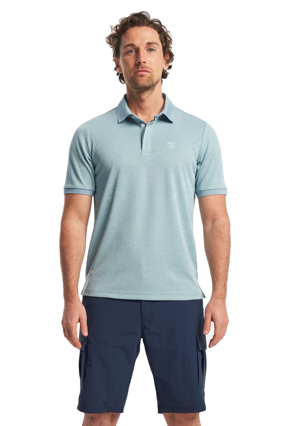 Tenson Txlite Melange Polo Heren Blauw L