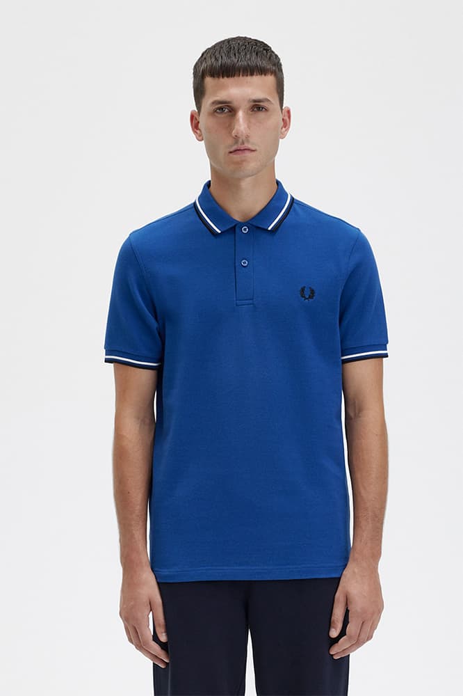 Fred Perry Twin Tipped Polo Heren Kobalt S thumbnail 4