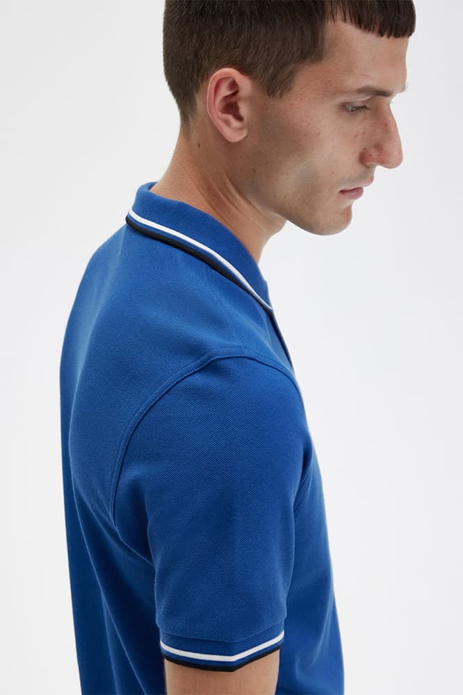 Fred Perry Twin Tipped Polo Heren Kobalt S thumbnail 2