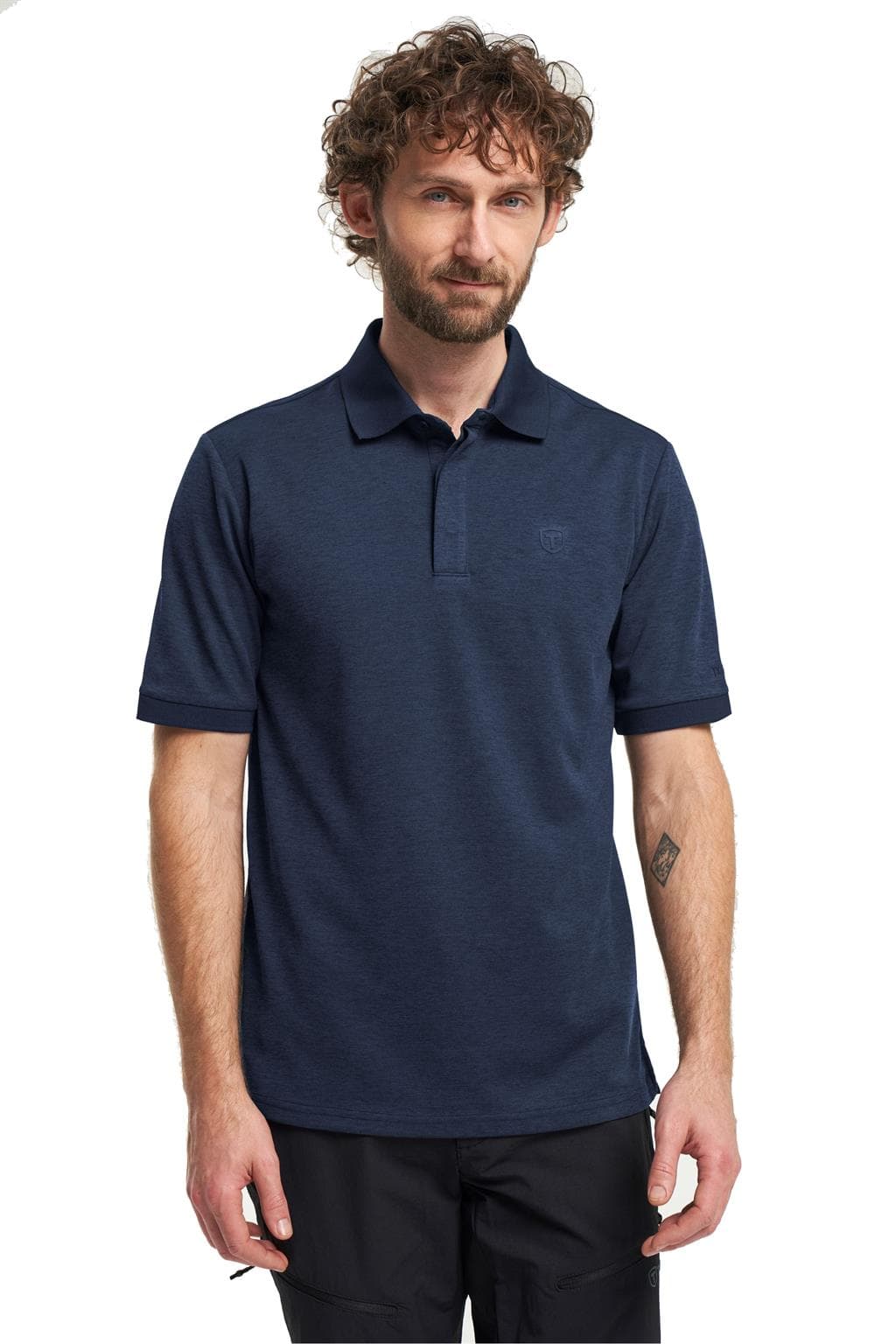 Tenson Txlite Melange Polo Heren Donkerblauw 2xl