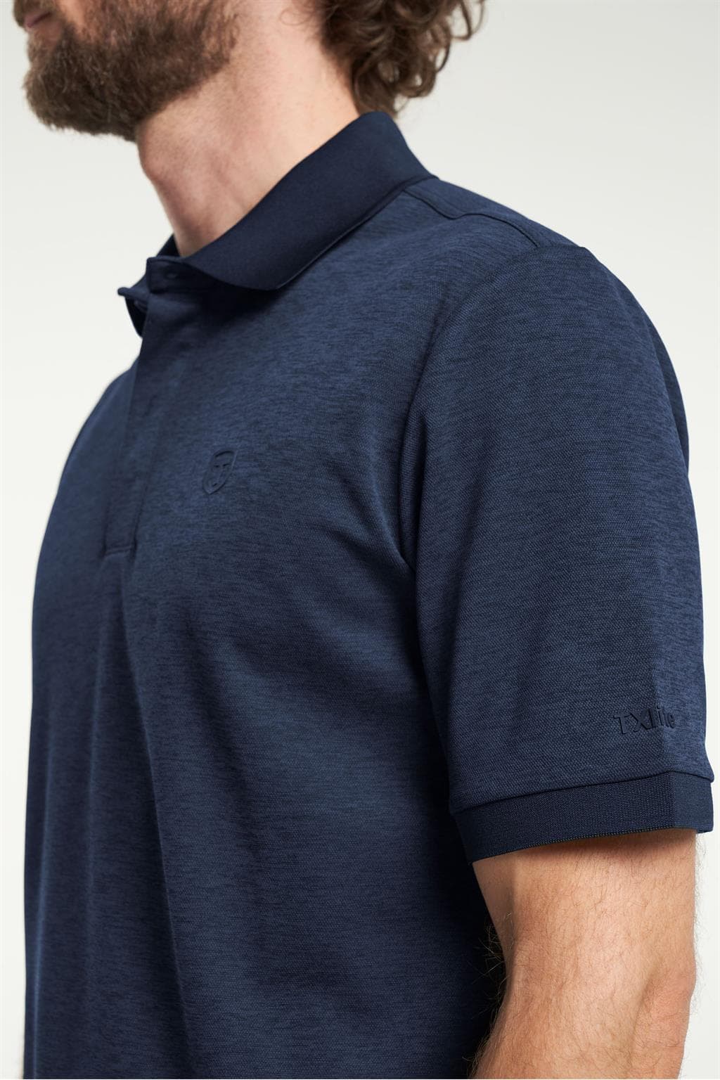 Tenson Txlite Melange Polo Heren Donkerblauw 2xl thumbnail 3