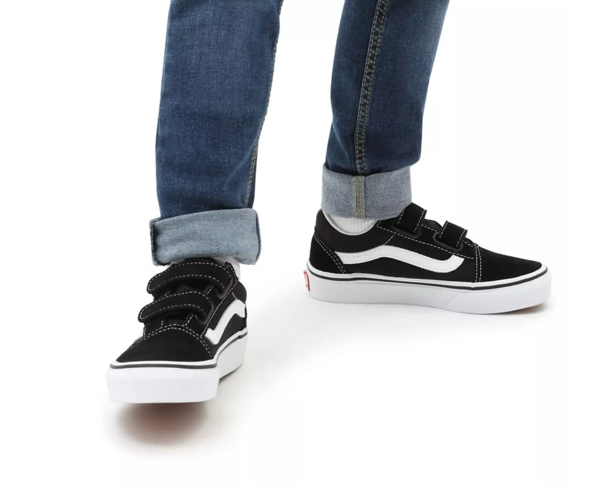 Vans Old Skool Velcro Sneakers Jongens Zwart 34 thumbnail 2