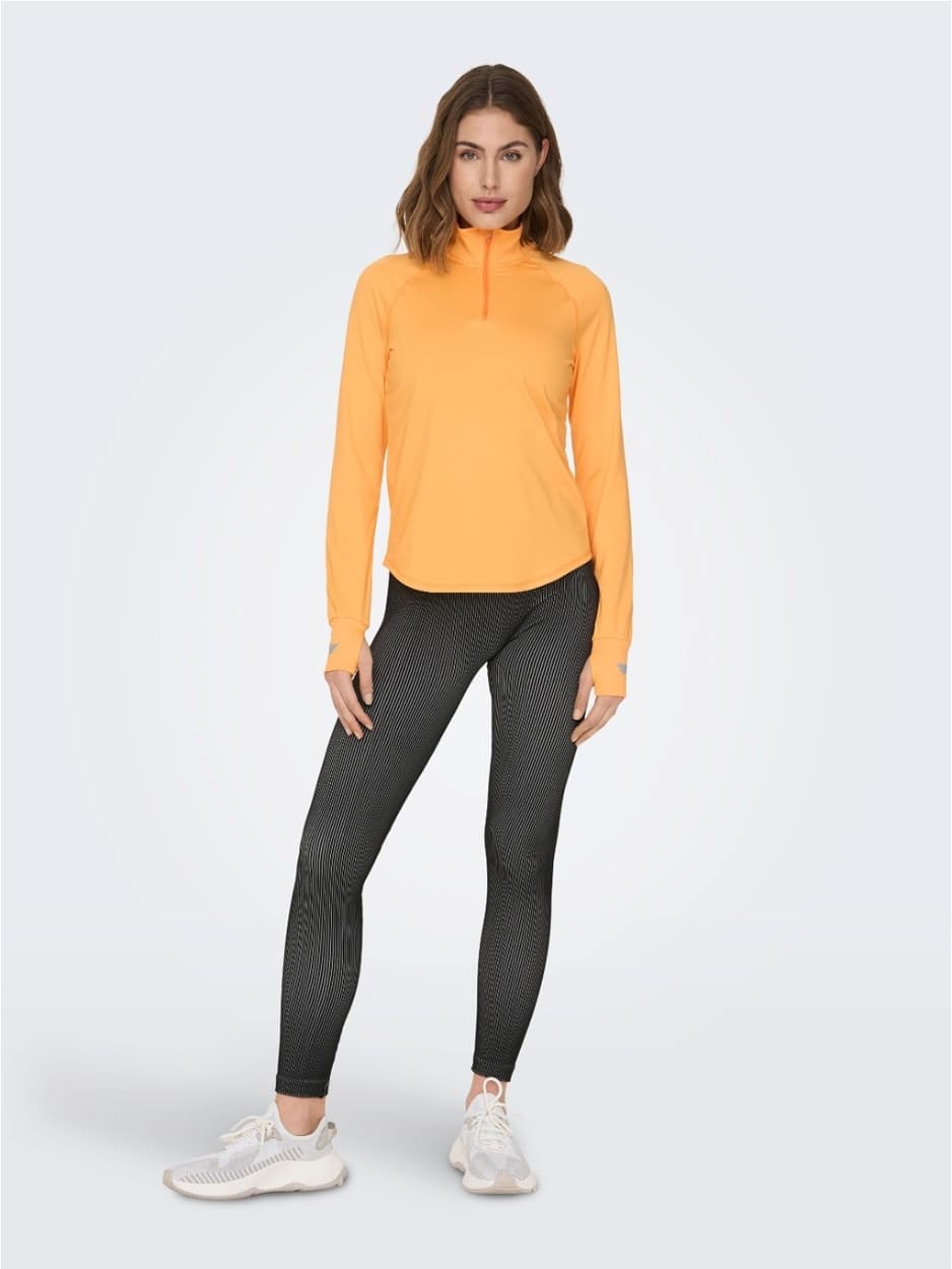 Only Onpean Run Hn Warm Ls Hz Top Sportsweater Dames Oranje Xs