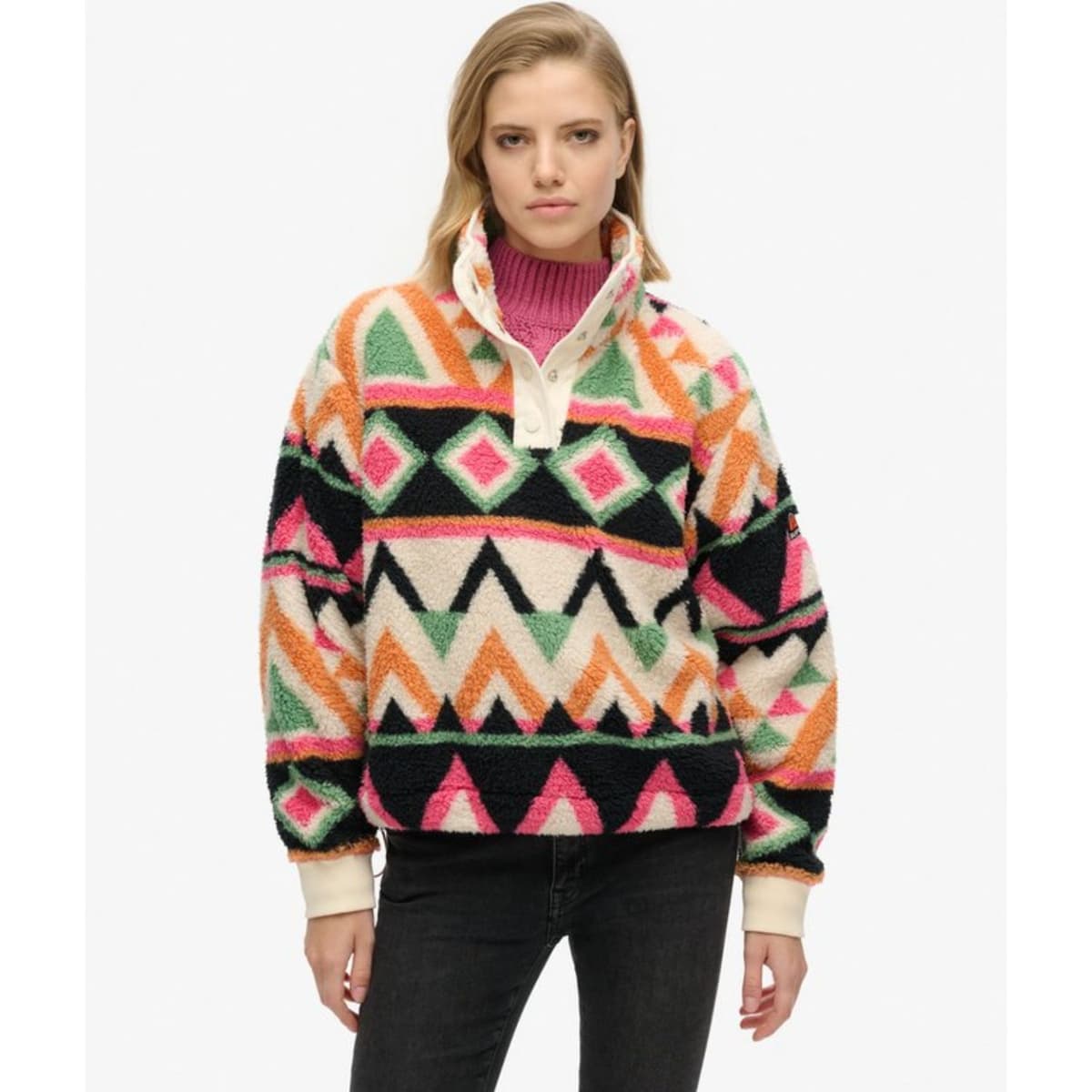 Superdry Super Soft Printed Casaul Sweater Dames Beige Xl/42 thumbnail 5