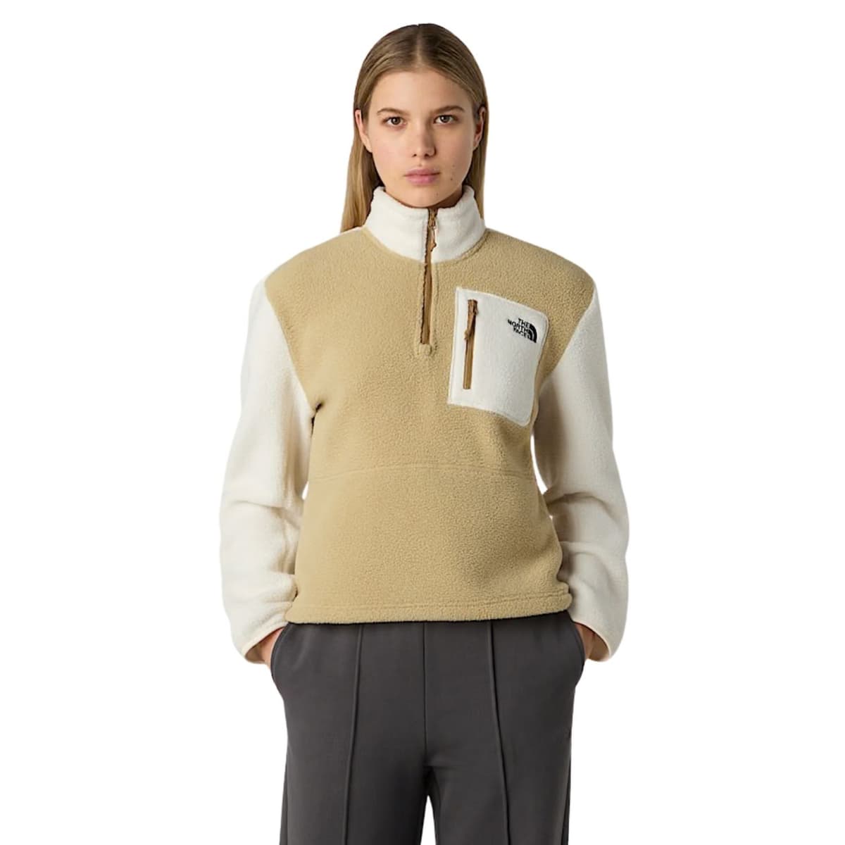 The North Face W Yumiori 1/4 Zip Casaul Sweater Dames Khaki S/36 thumbnail 5