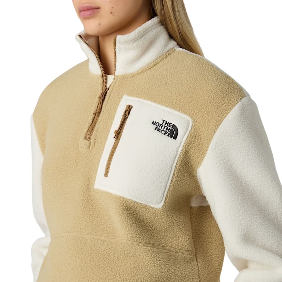 The North Face W Yumiori 1/4 Zip Casaul Sweater Dames Khaki S/36 thumbnail 3