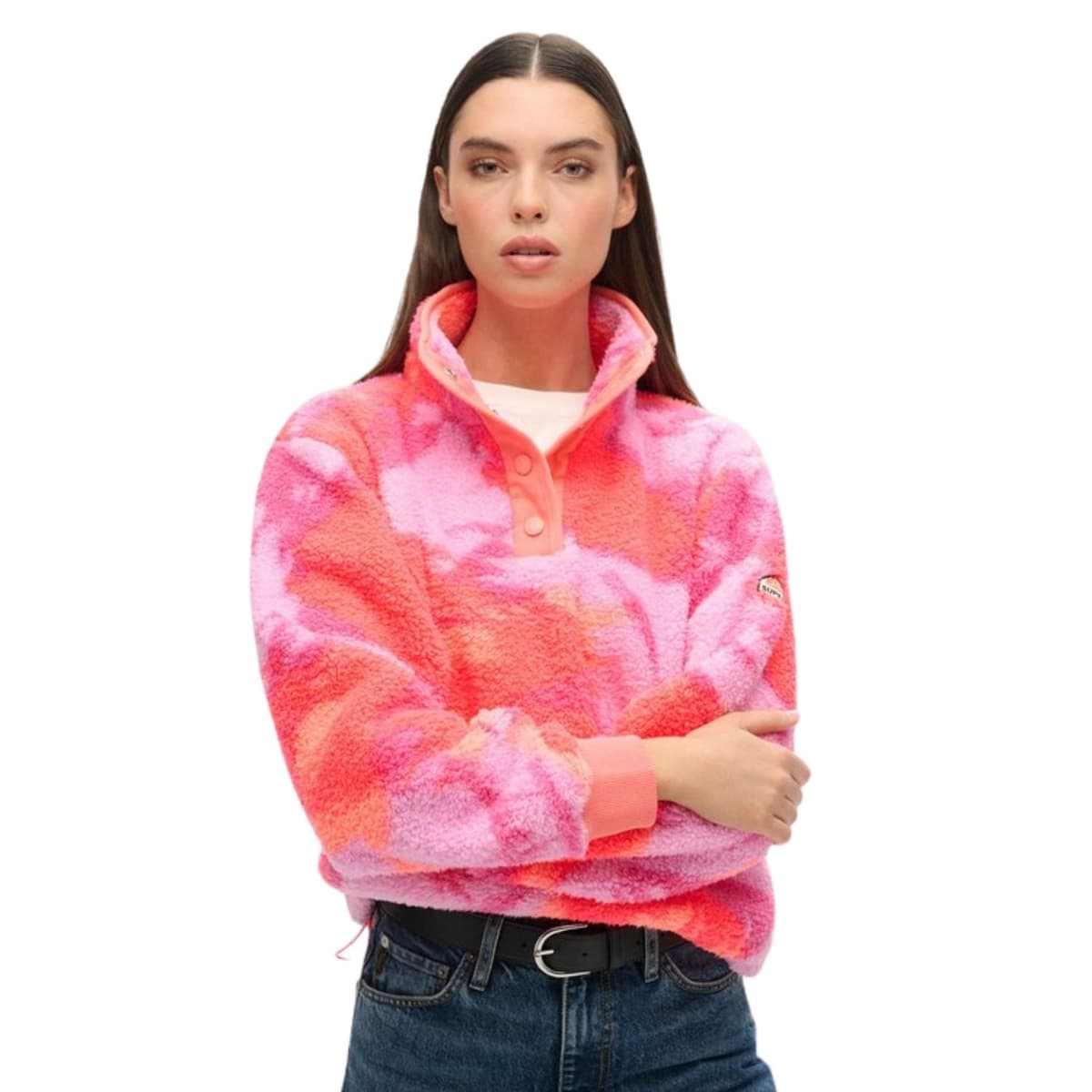 Superdry Super Soft Printed Casaul Sweater Dames Koraal L/40 thumbnail 5