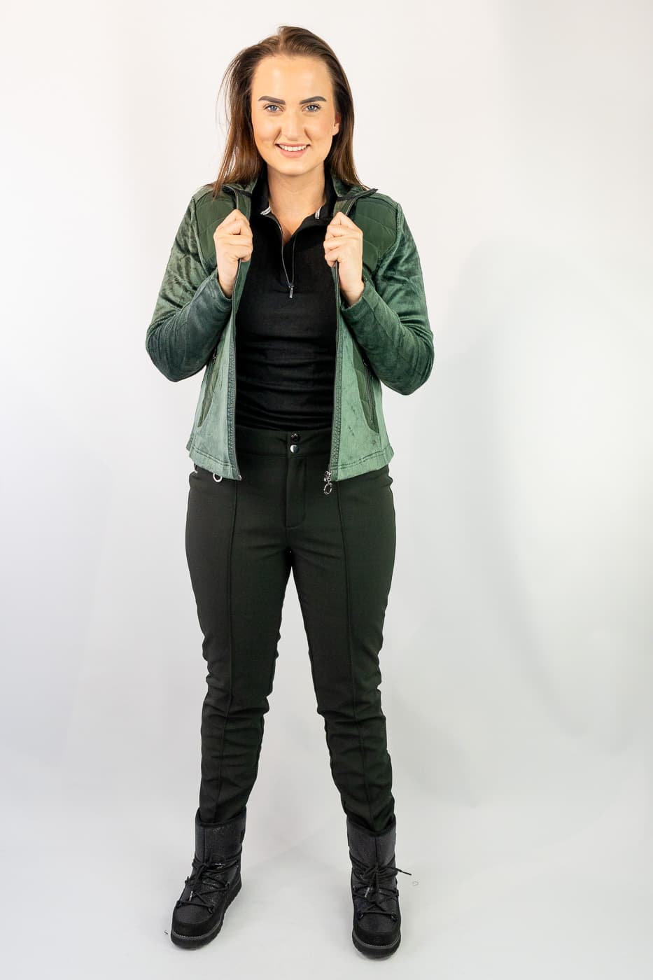 Luhta Ounastunturi Casual Vest Dames Donkergroen M/38 thumbnail 3