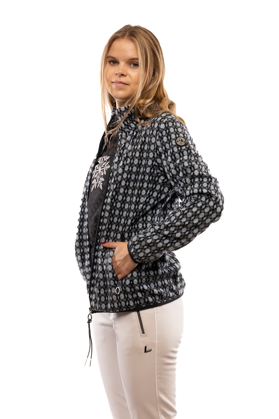 Luhta Auttoinen Casual Vest Dames Blauw Dessin S/36 thumbnail 3