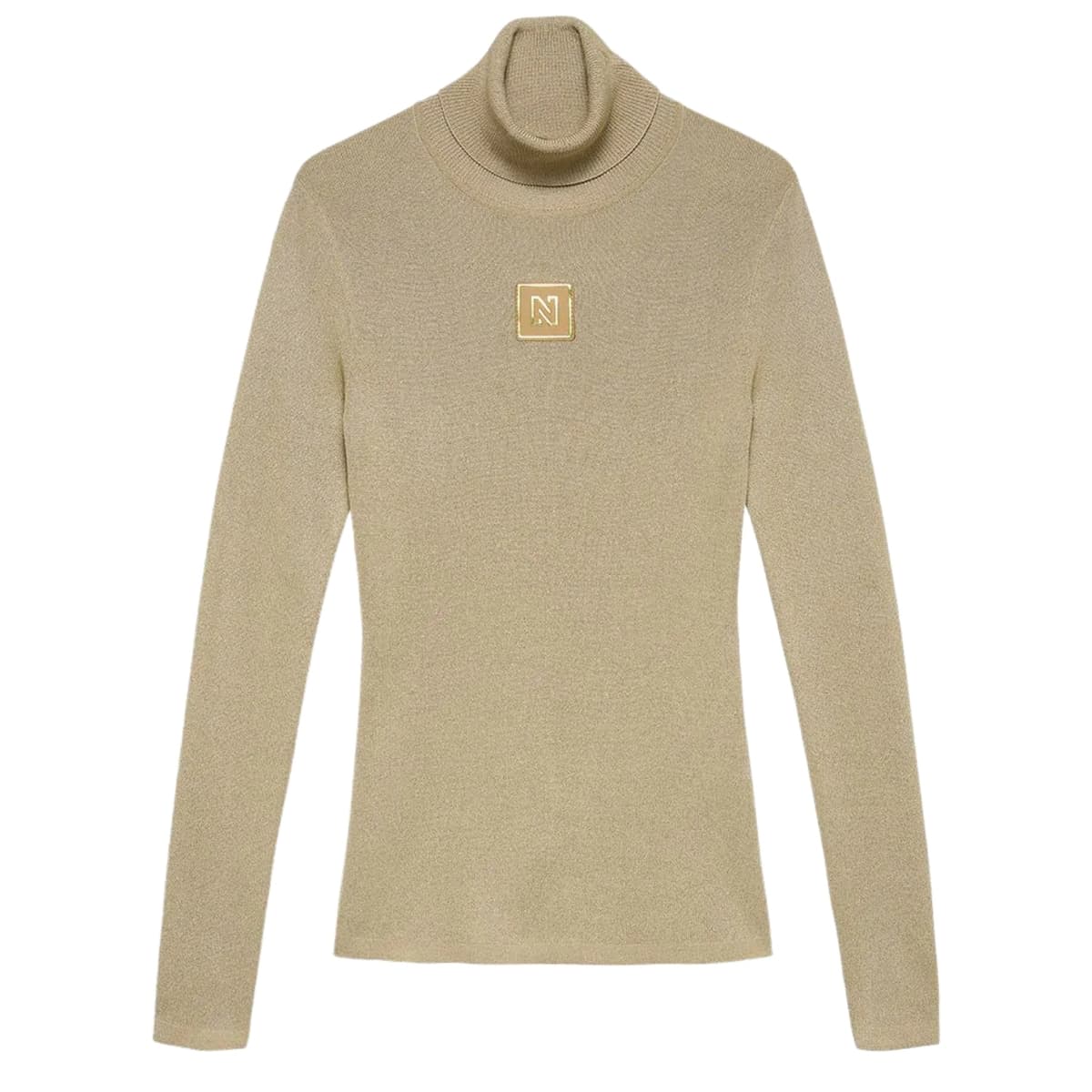 Nikkie Sportswear Noroton Shiny Turtleneck Ski Sweater Dames Goud L/40
