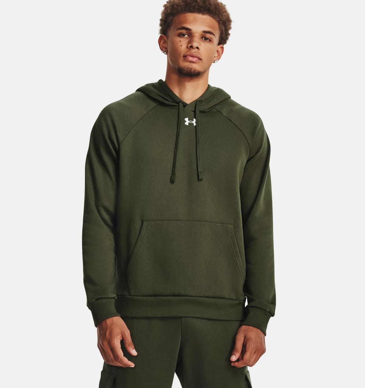 Under Armour Rival Fleece Sportsweater Heren Donkergroen M thumbnail 4