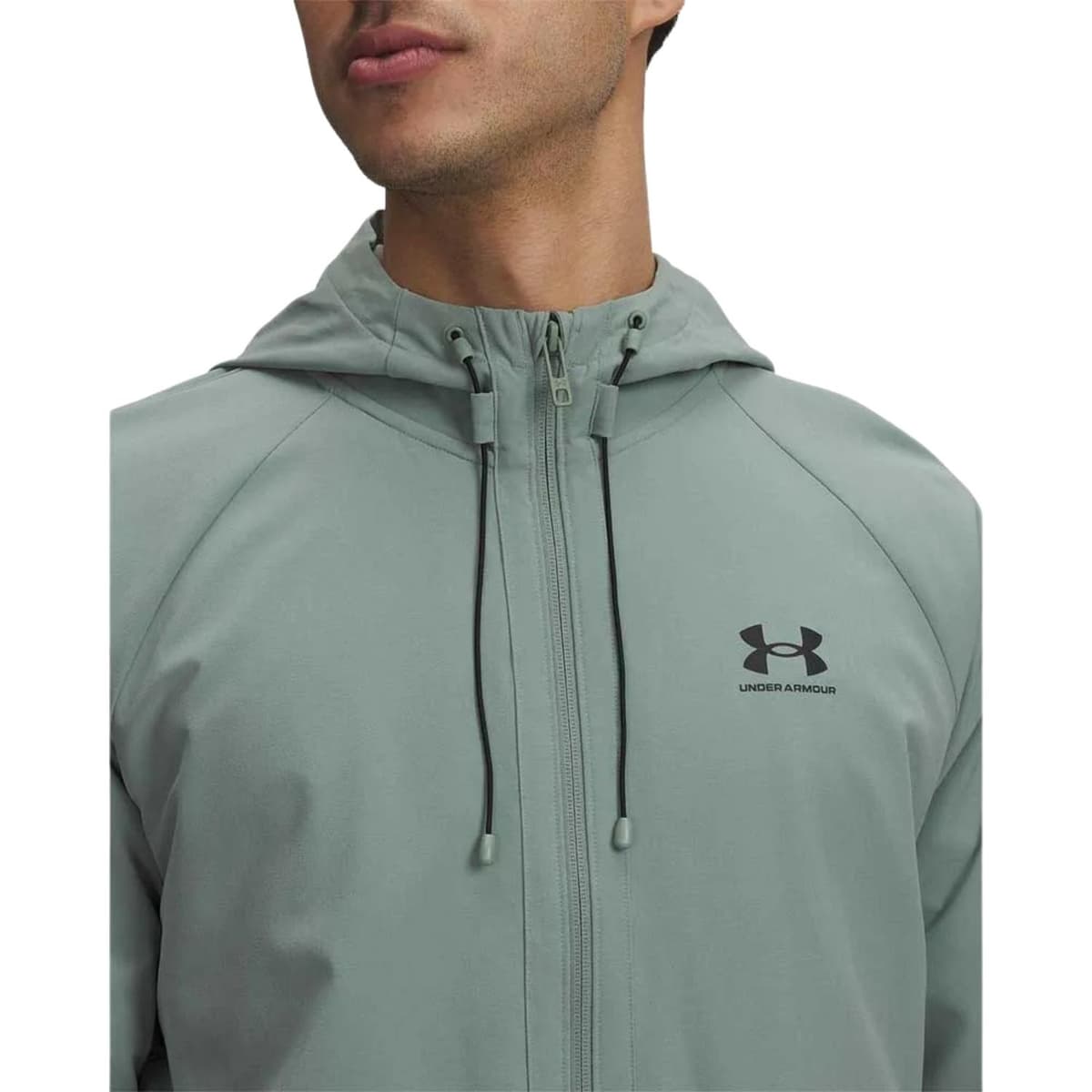 Under Armour Stretch Woven Windbreaker Sportvest Heren Groen L thumbnail 2