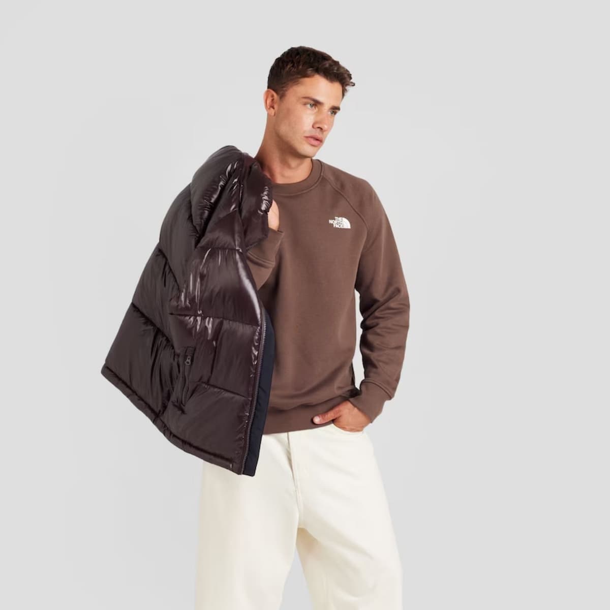 The North Face Raglan Nse Crew Casual Sweater Heren Bruin M thumbnail 2