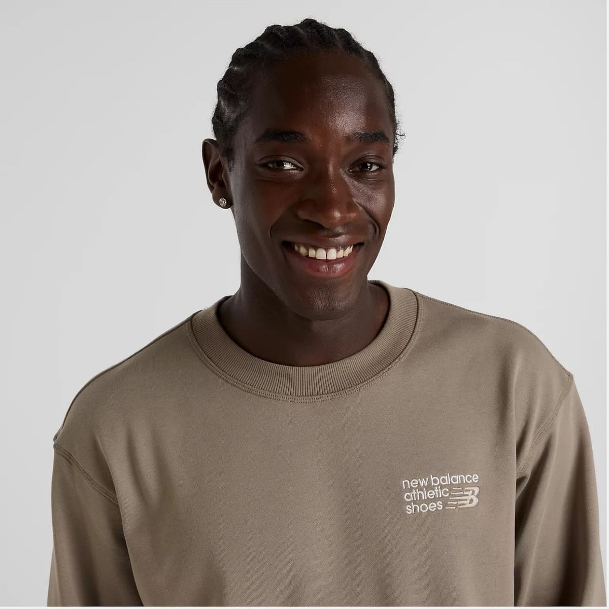 New Balance Athletics Premium Logo Crew Casual Sweater Heren Bruin Xl thumbnail 4