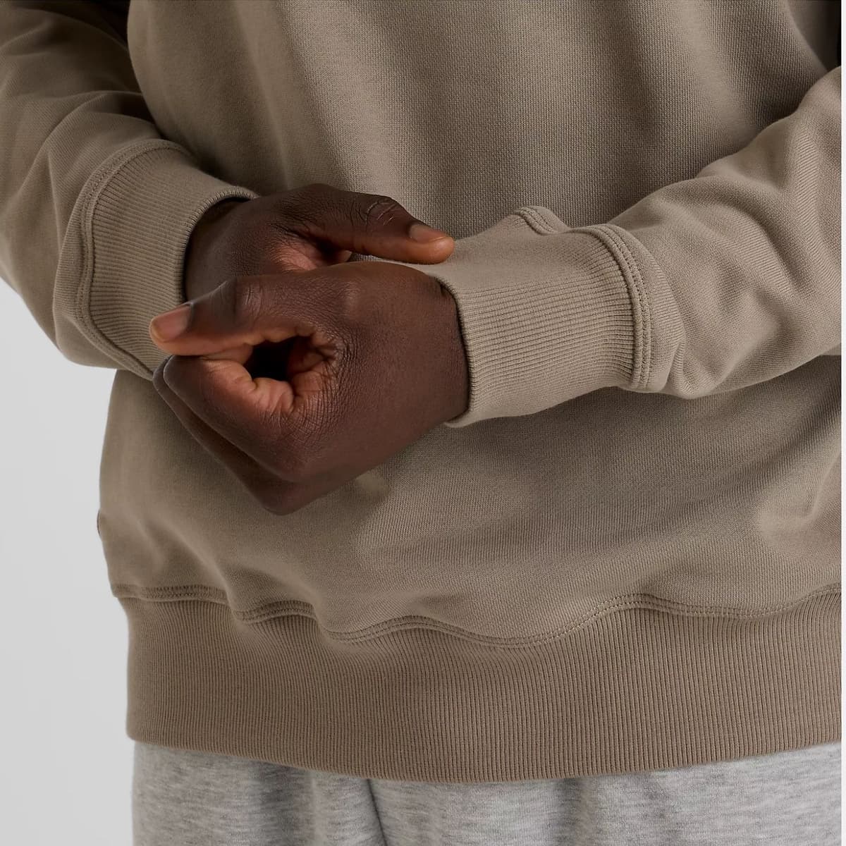 New Balance Athletics Premium Logo Crew Casual Sweater Heren Bruin Xl thumbnail 3