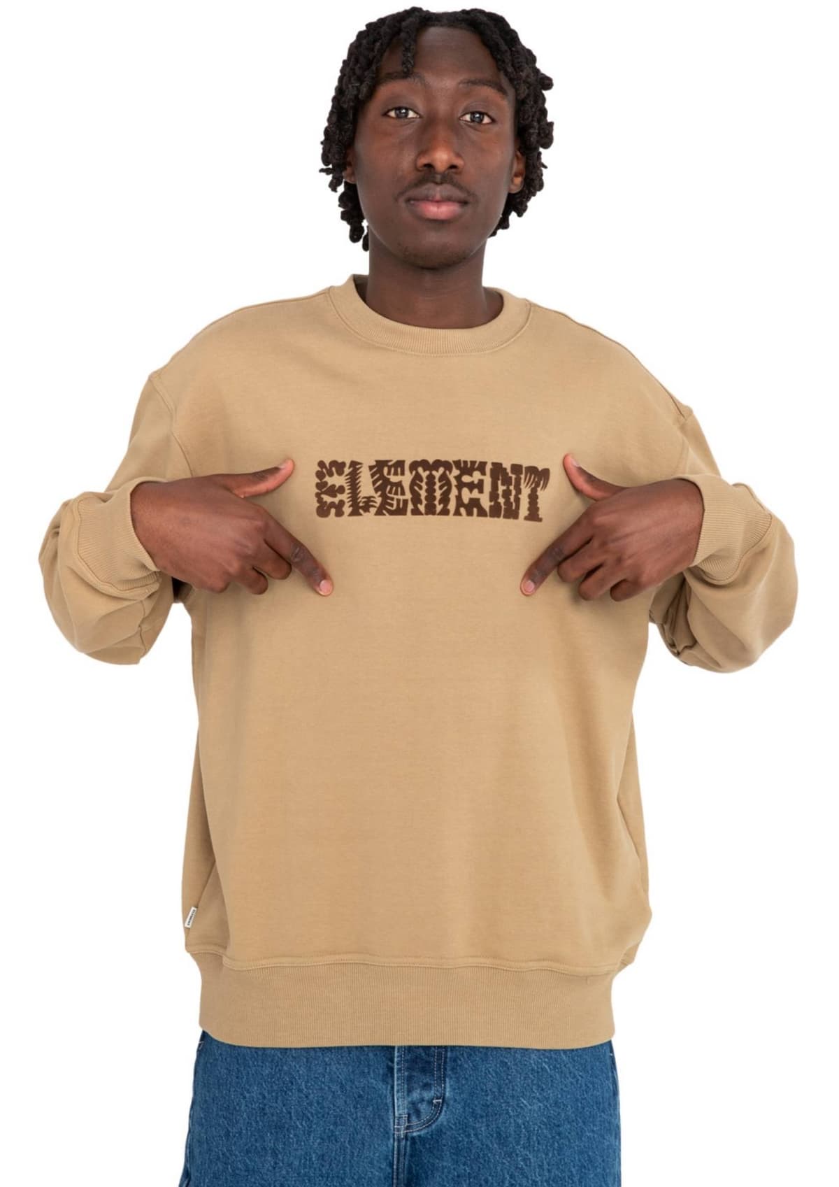 Element Cornell Cipher Casual Sweater Heren Khaki L thumbnail 4