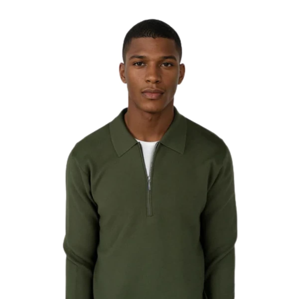 Ciszere Caleb Knitted Half Zip Casual Sweater Heren Groen Xl