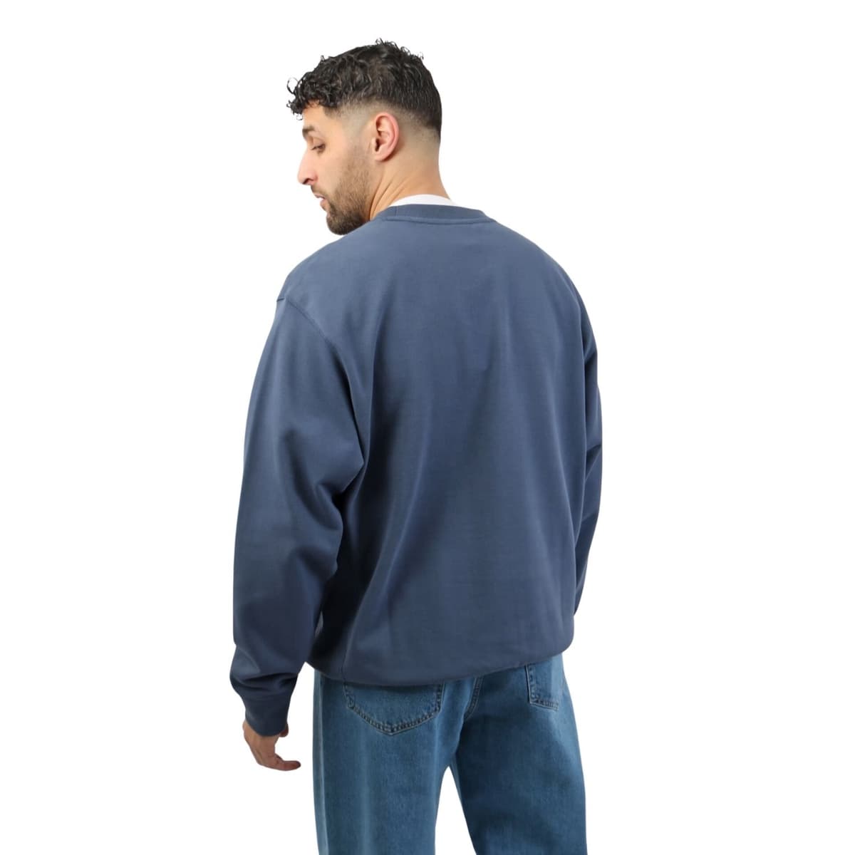 New Balance Athletics Premium Logo Crew Casual Sweater Heren Donkerblauw M thumbnail 3