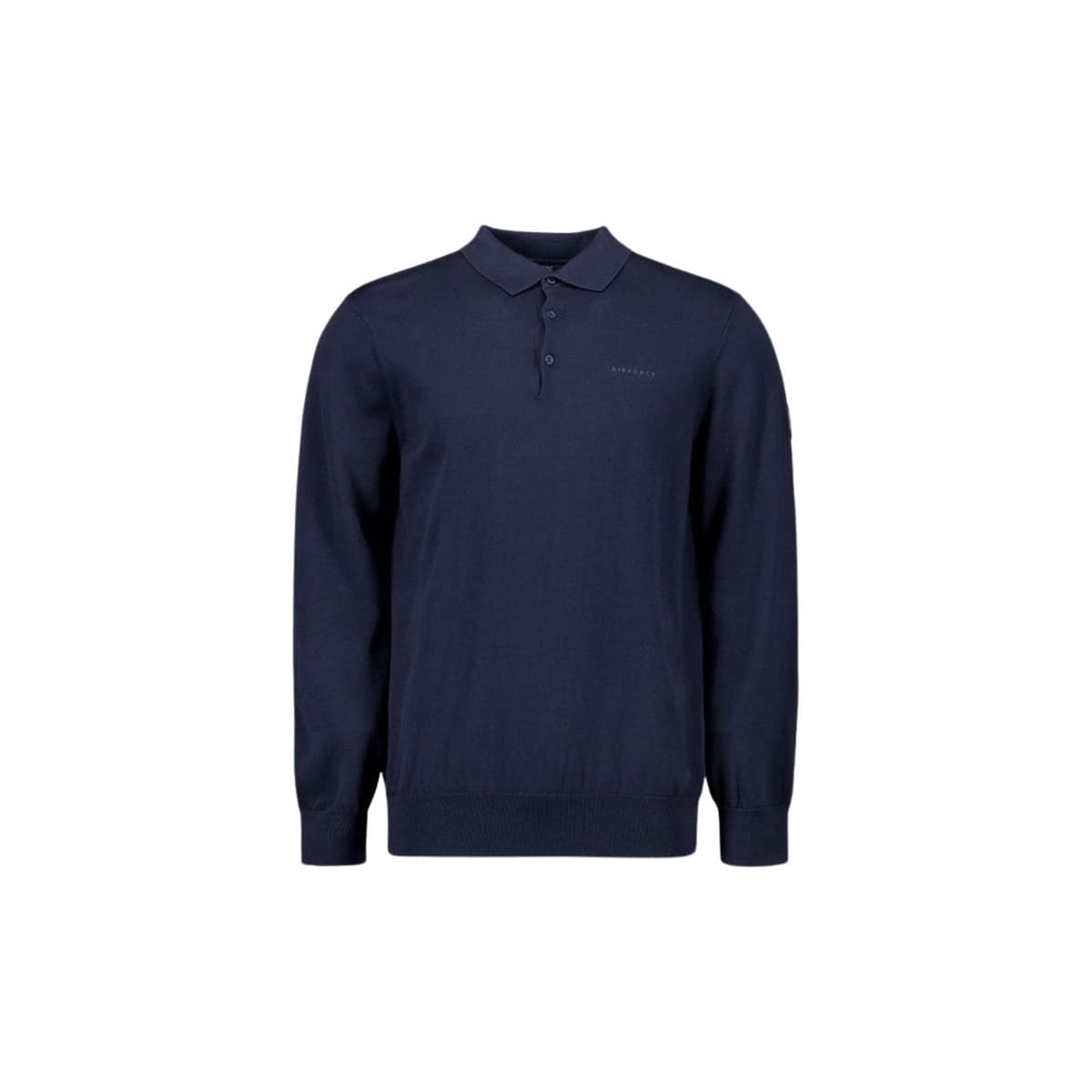 Airforce Knitwear Polo Longsleeve Casual Sweater Heren Donkerblauw L