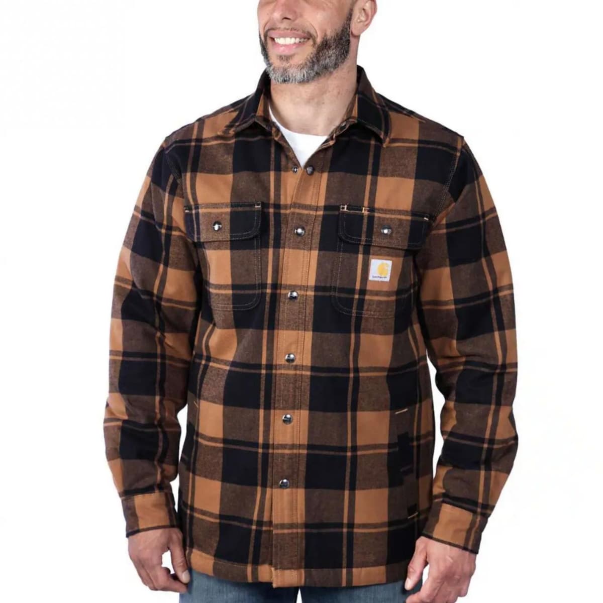 Carhartt Relaxed Fit Heavyweight Flannel Sherpa Casual Vest Heren Bruin Dessin S