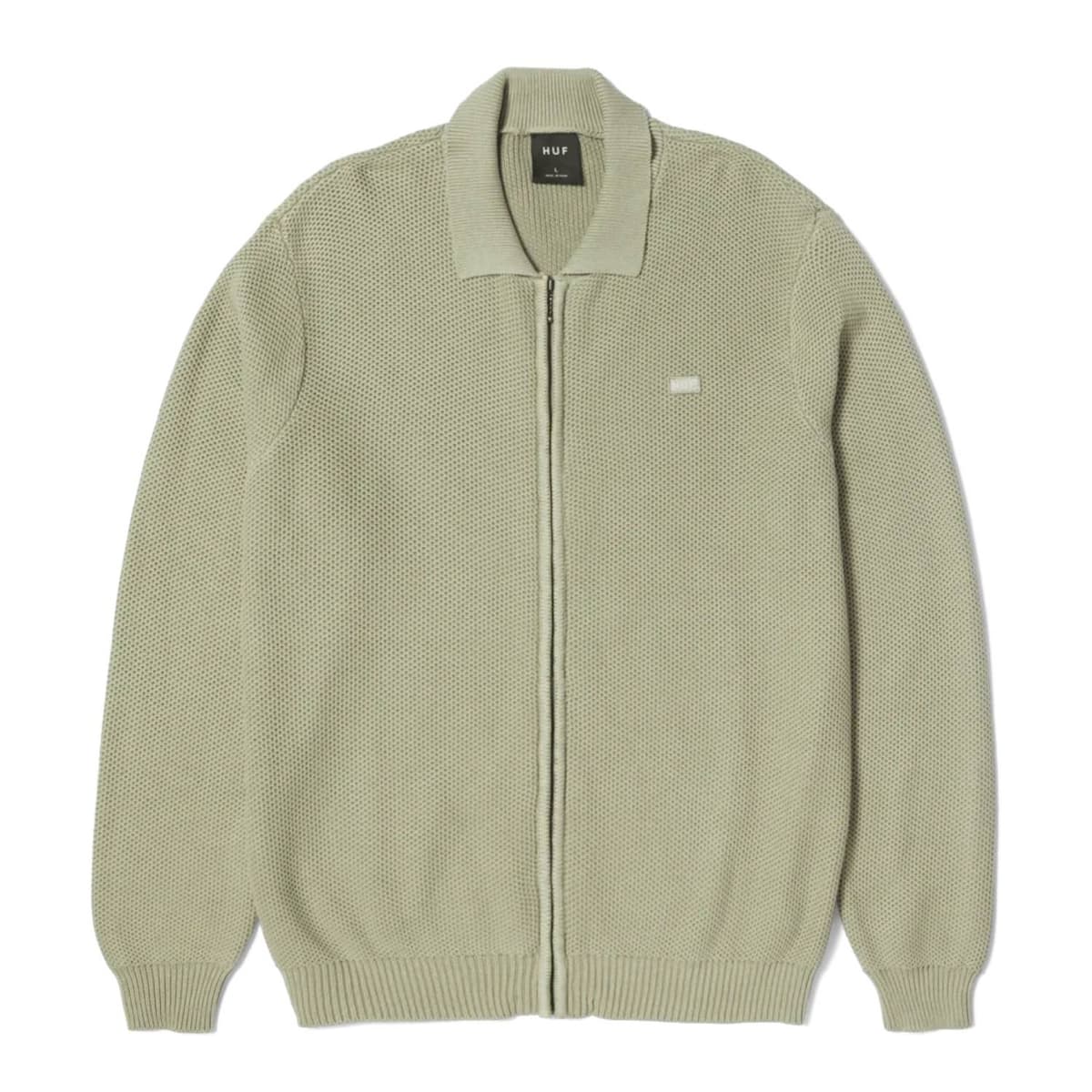 Huf Anton Zip Overdyed Casual Vest Heren Groen M