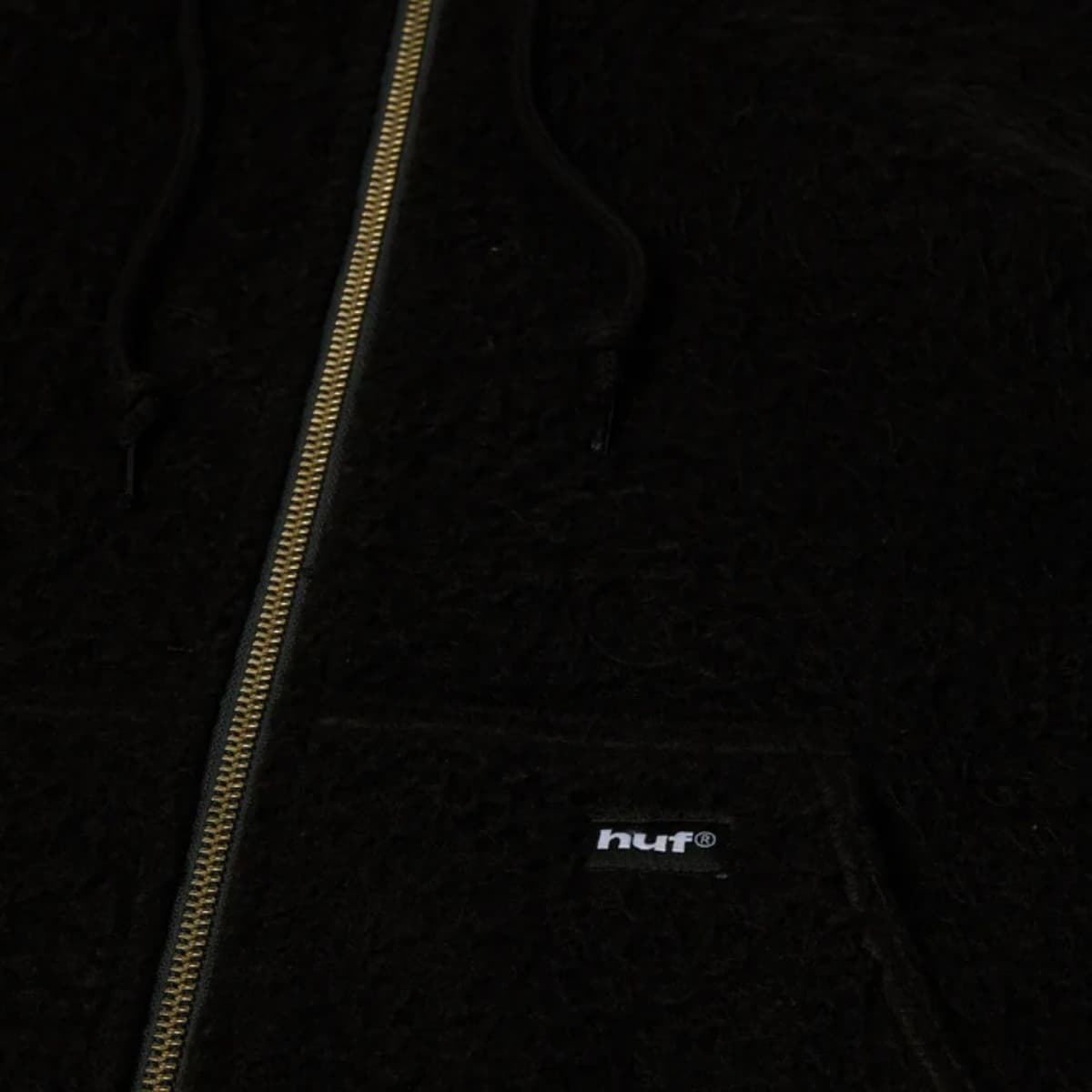 Huf Corso Heavyweight F/z Casual Vest Heren Zwart M thumbnail 2