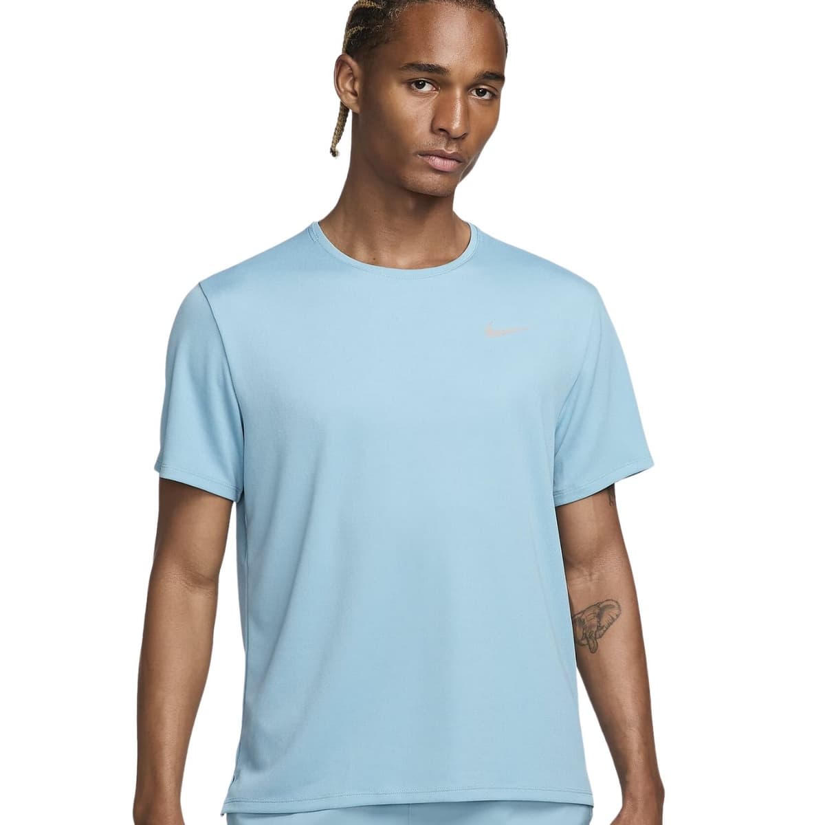 Nike Miler Dri-fit Uv Hardloop Shirt Heren Blauw S