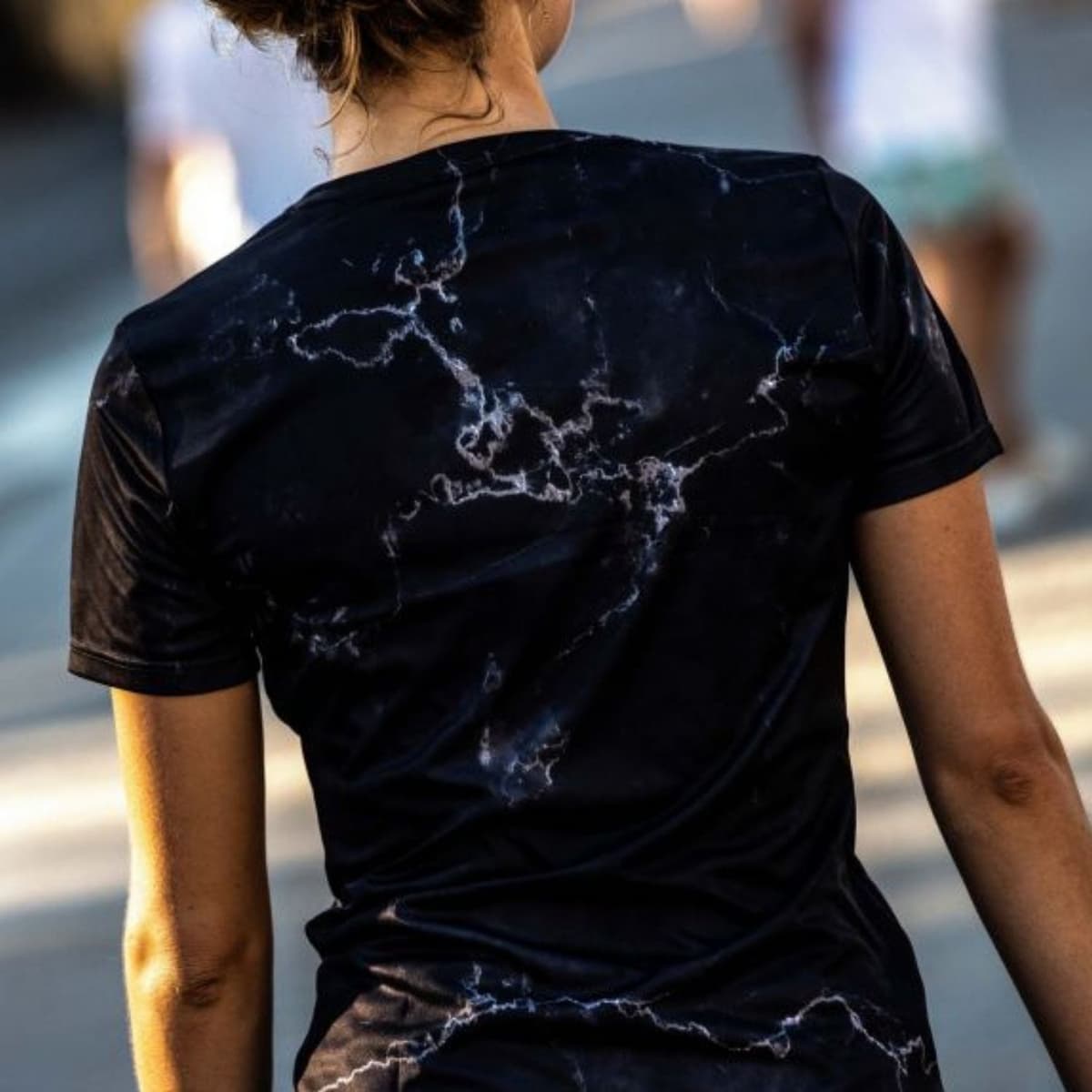 Rogelli Marble T-shirt Hardloop Shirt Dames Zwart Dessin Xs/34 thumbnail 2