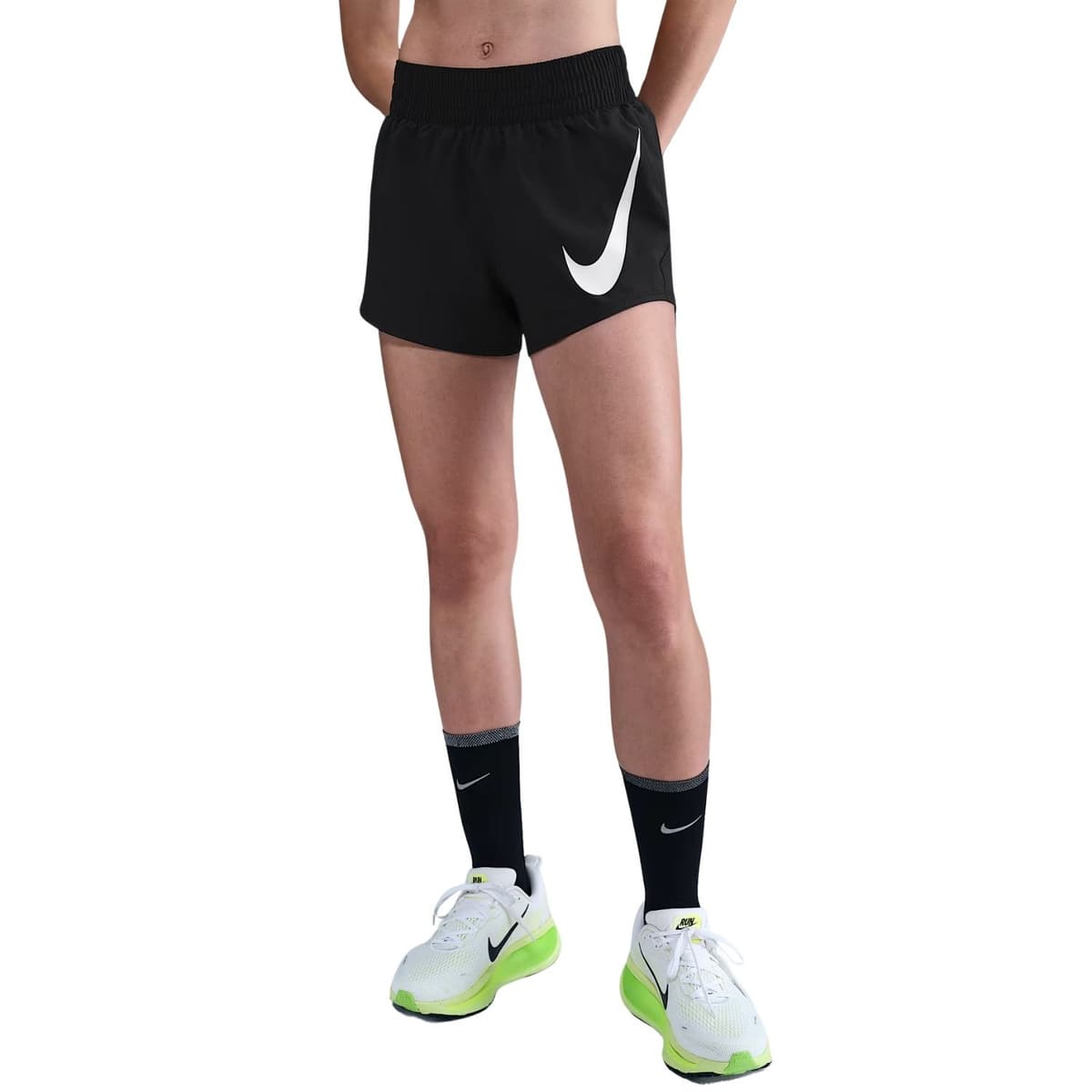 Nike One Swoosh Hardloop Short Dames Wijd Zwart M/38 thumbnail 5