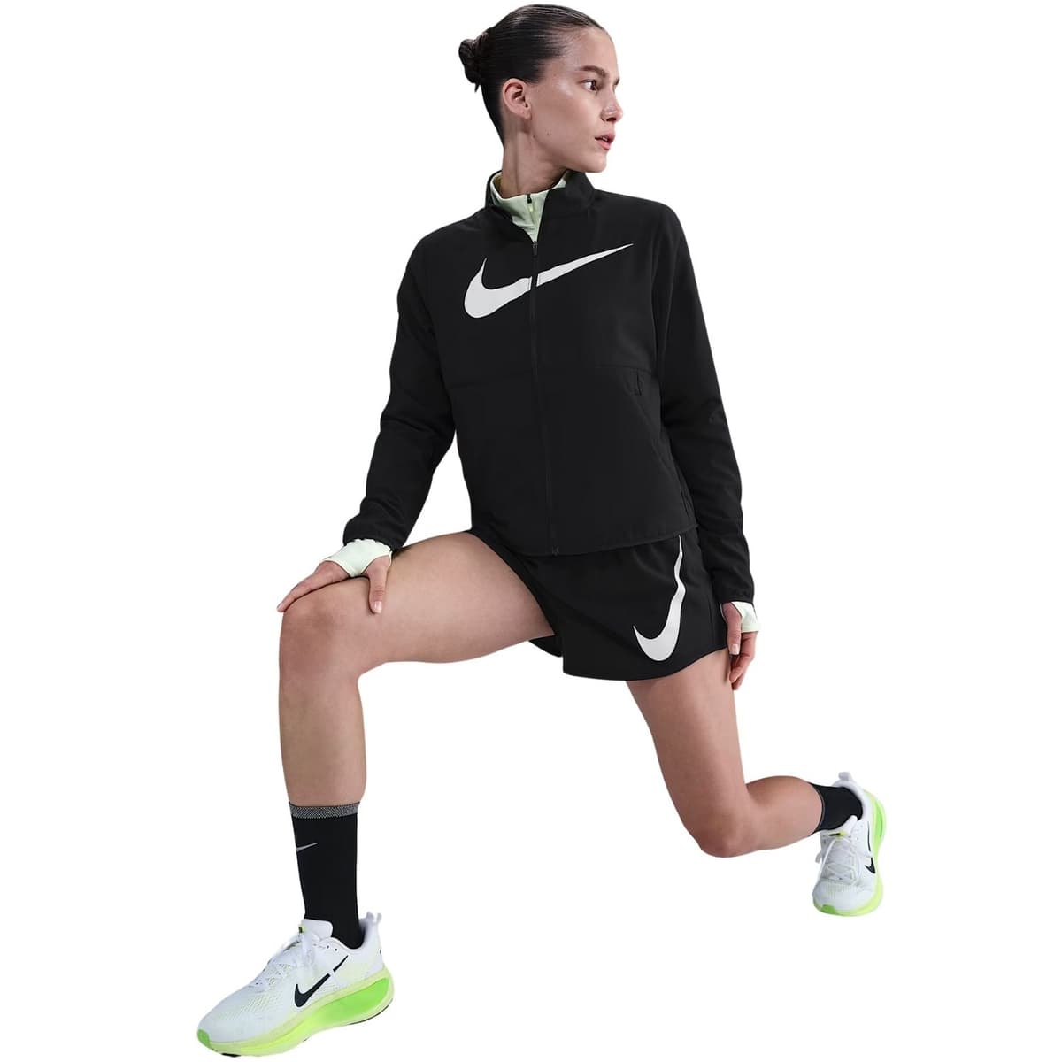 Nike One Swoosh Hardloop Short Dames Wijd Zwart M/38 thumbnail 2