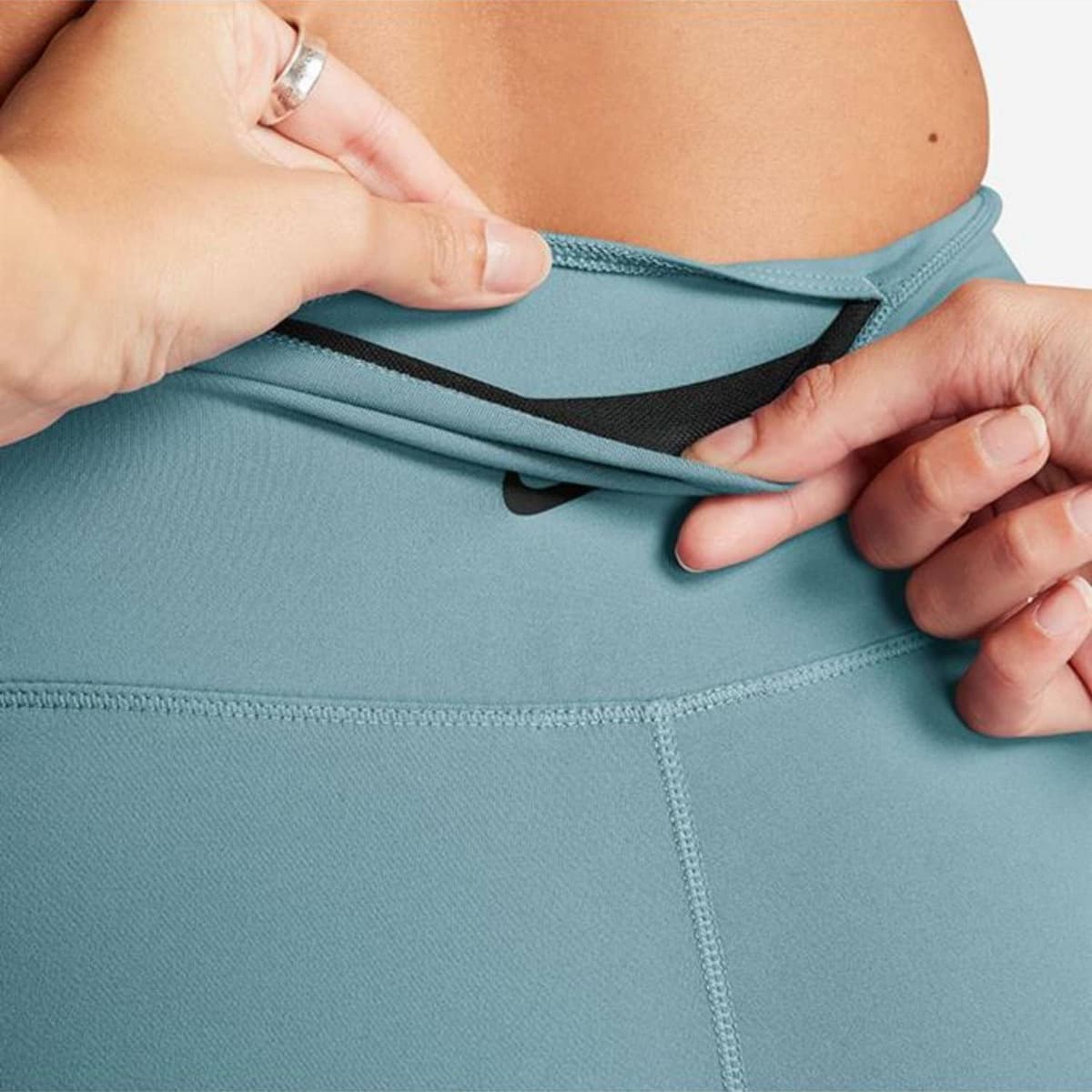 Nike One Dri-fit Sportlegging Dames Kort Blauw M/38. thumbnail 3