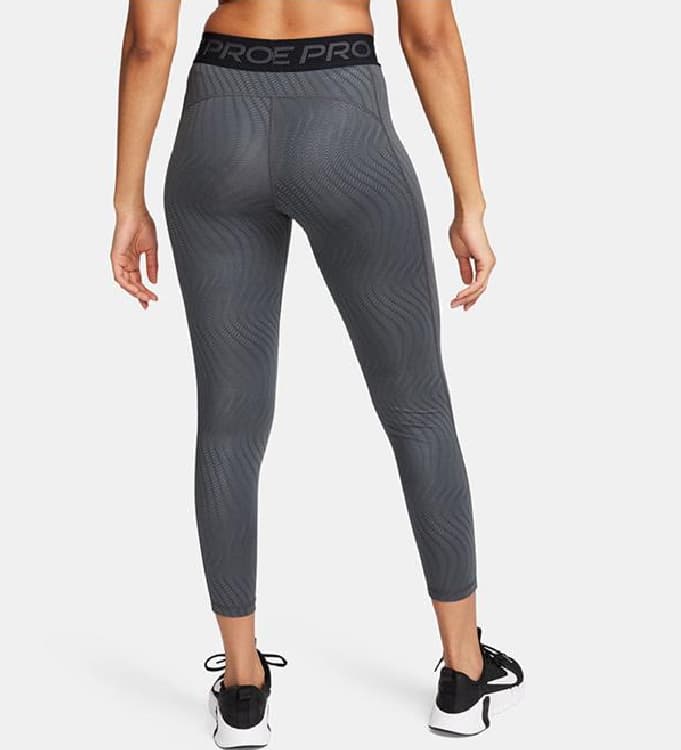 Nike Pro 7/8 Mid Rise Sportlegging Dames Lang Antraciet M/38. thumbnail 4