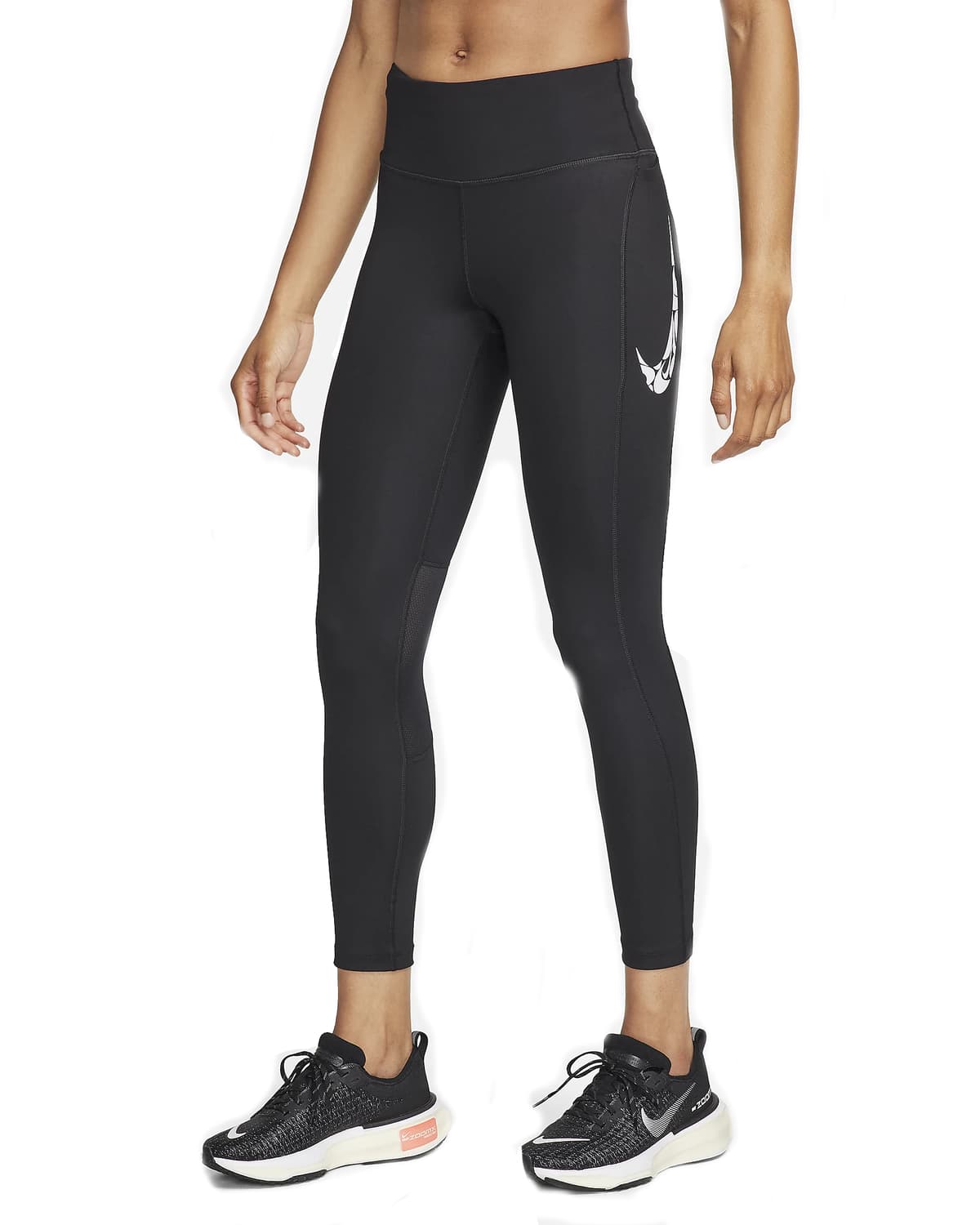 Nike Swoosh Fast Sportlegging Dames Lang Zwart Xl/42.